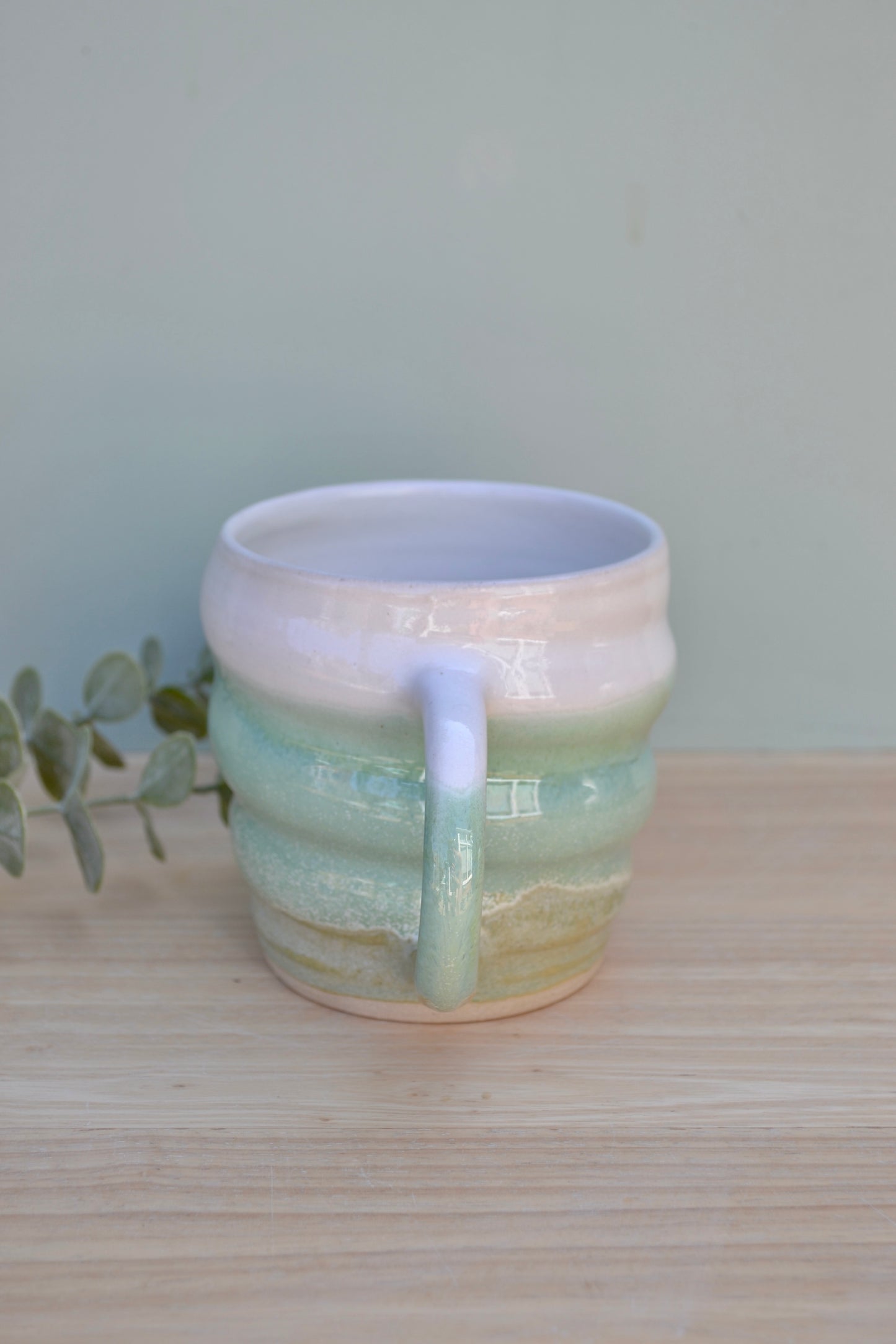 Spiral Mug- Apple Blossom and White