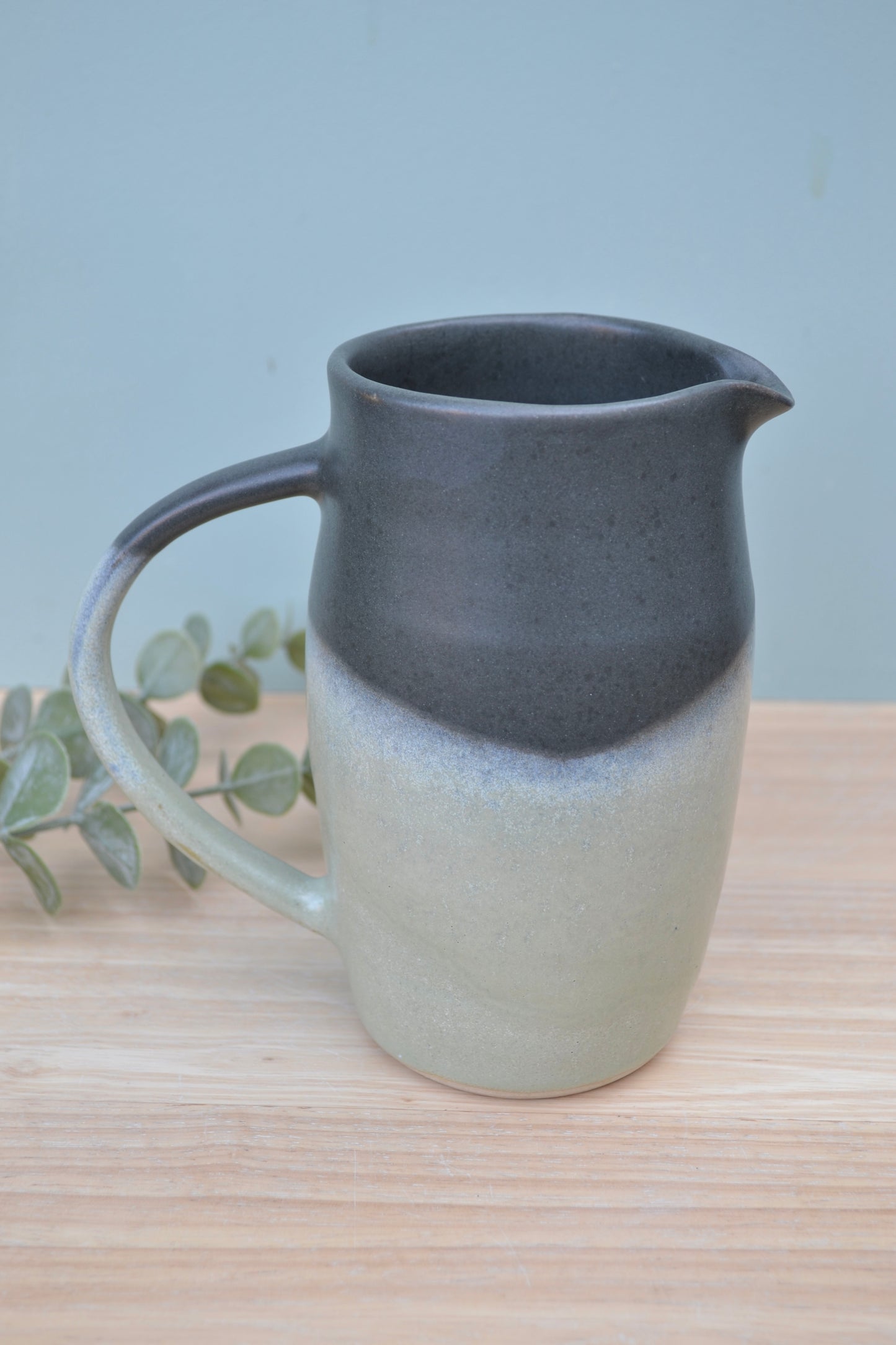 1 Pint Jug- Charcoal and Apple Blossom