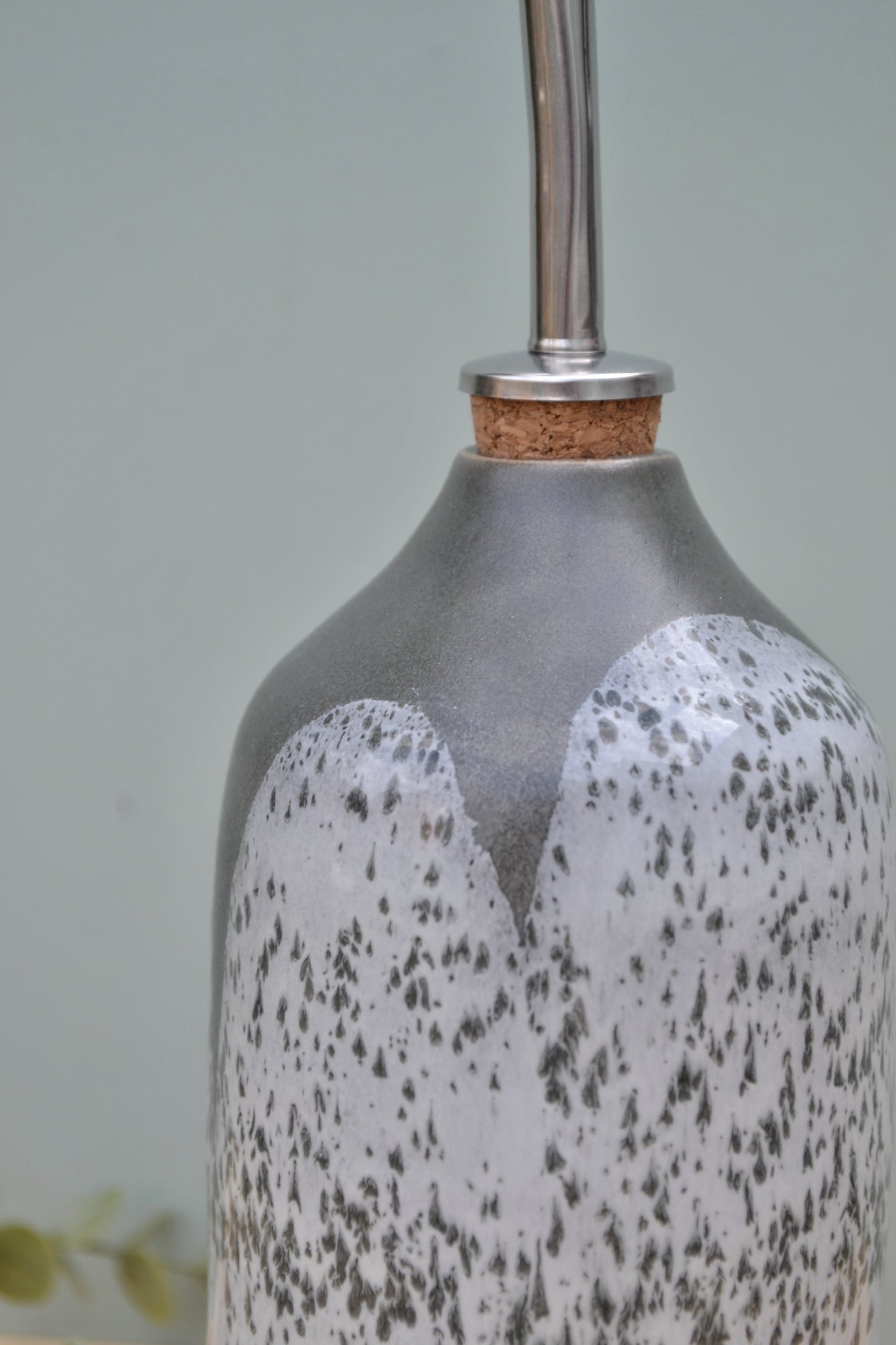 Oil Bottle- Charcoal and White