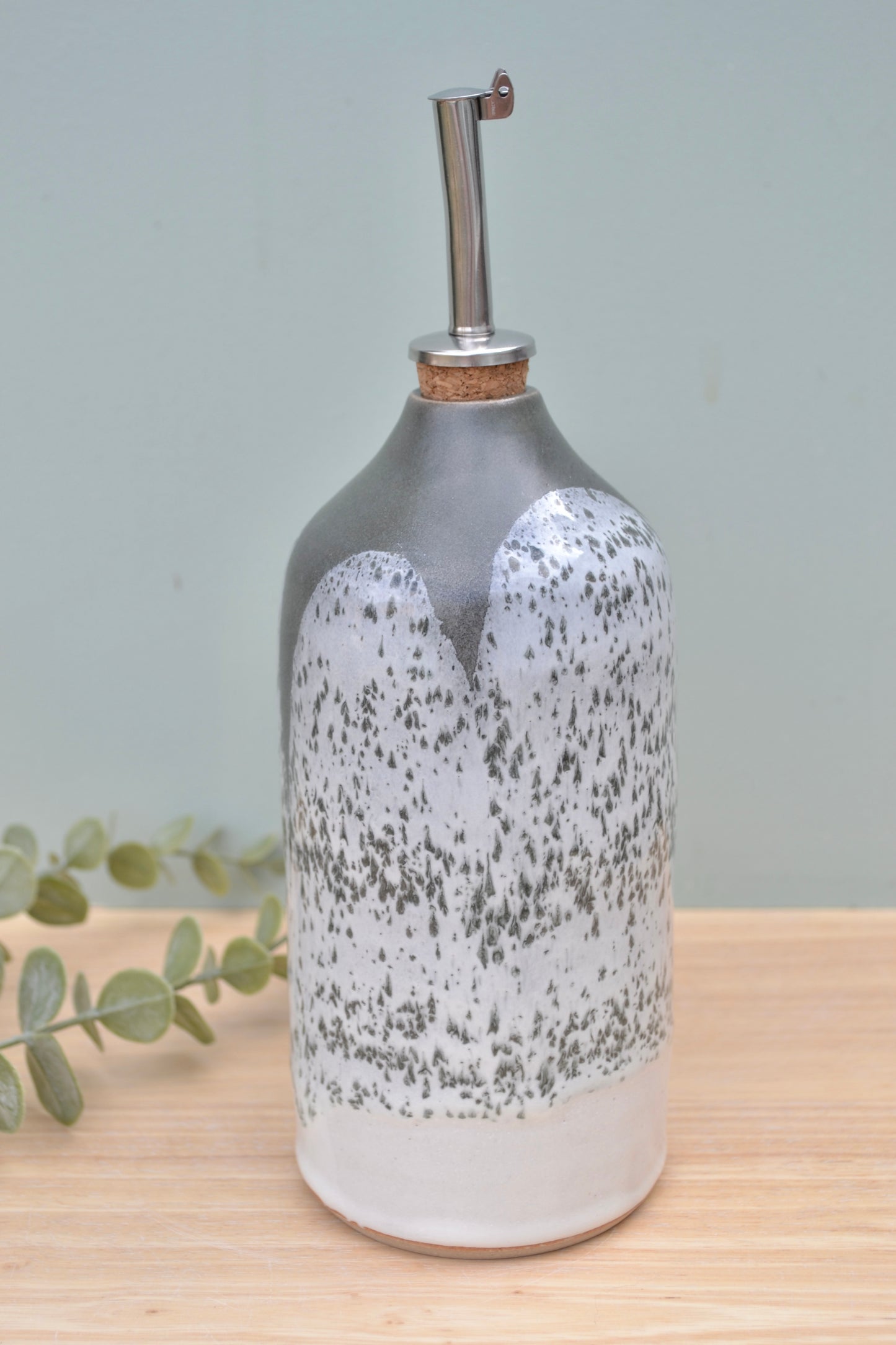 Oil Bottle- Charcoal and White