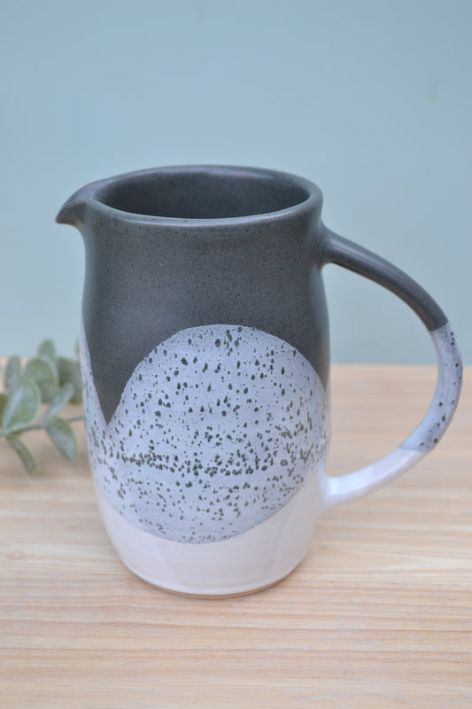 1 Pint Jug- Charcoal and White