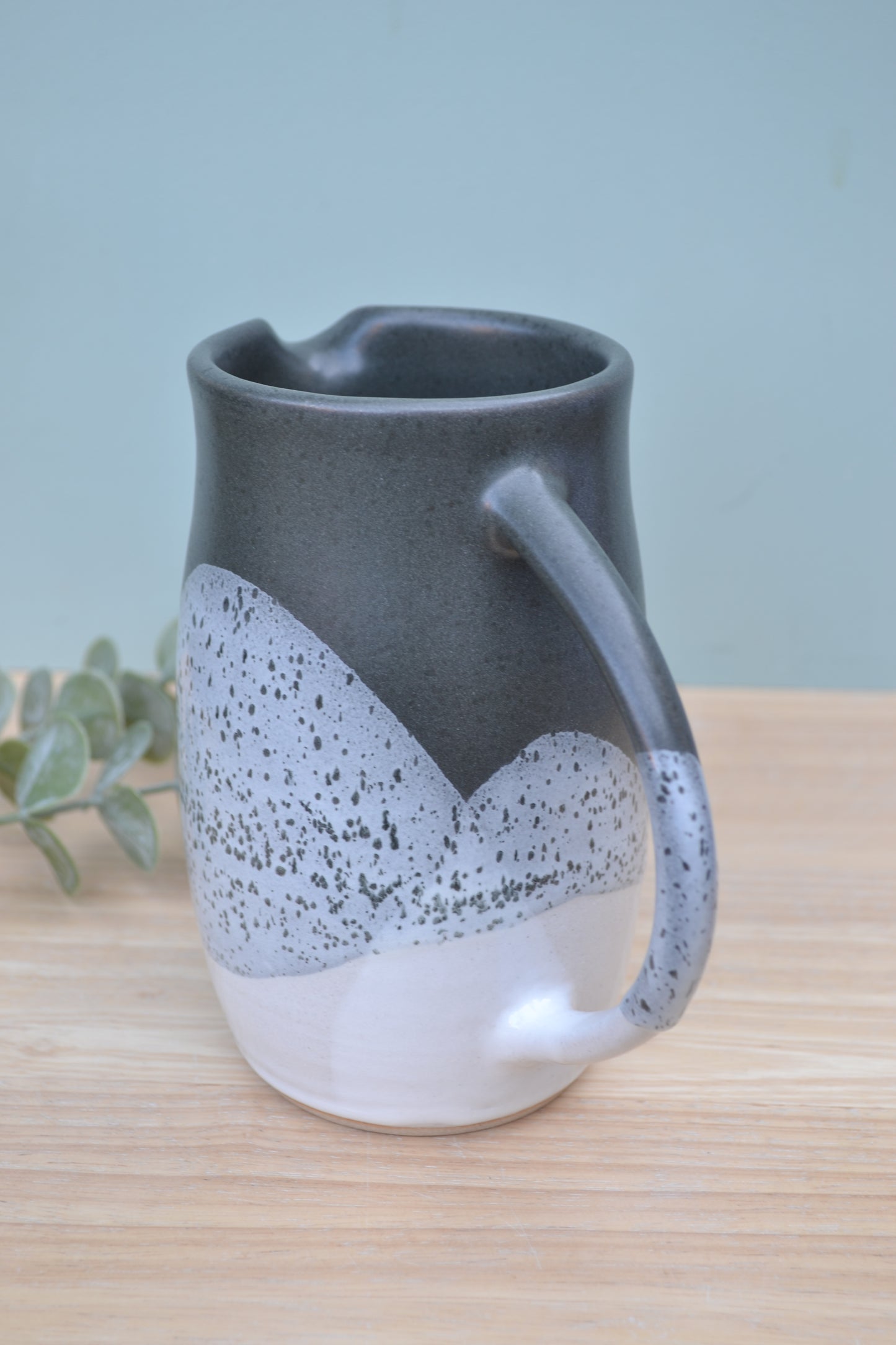 1 Pint Jug- Charcoal and White