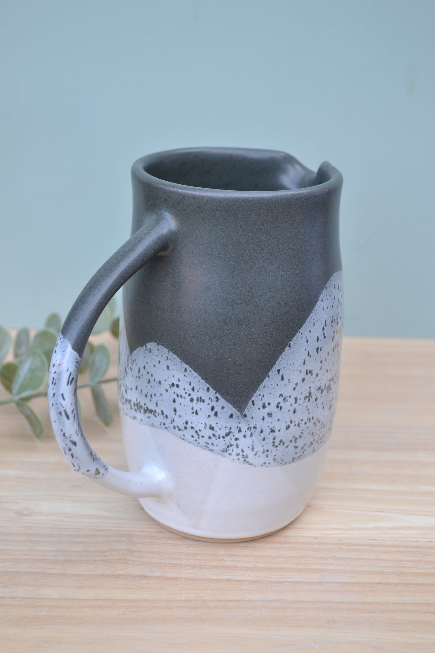 1 Pint Jug- Charcoal and White