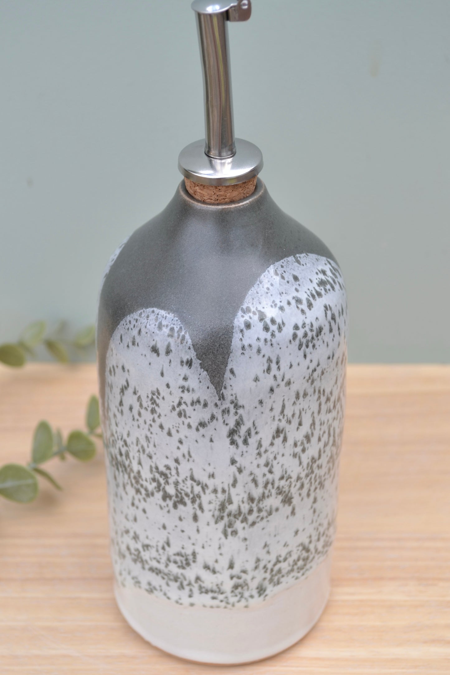 Oil Bottle- Charcoal and White