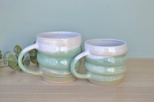 Spiral Mug- Apple Blossom and White