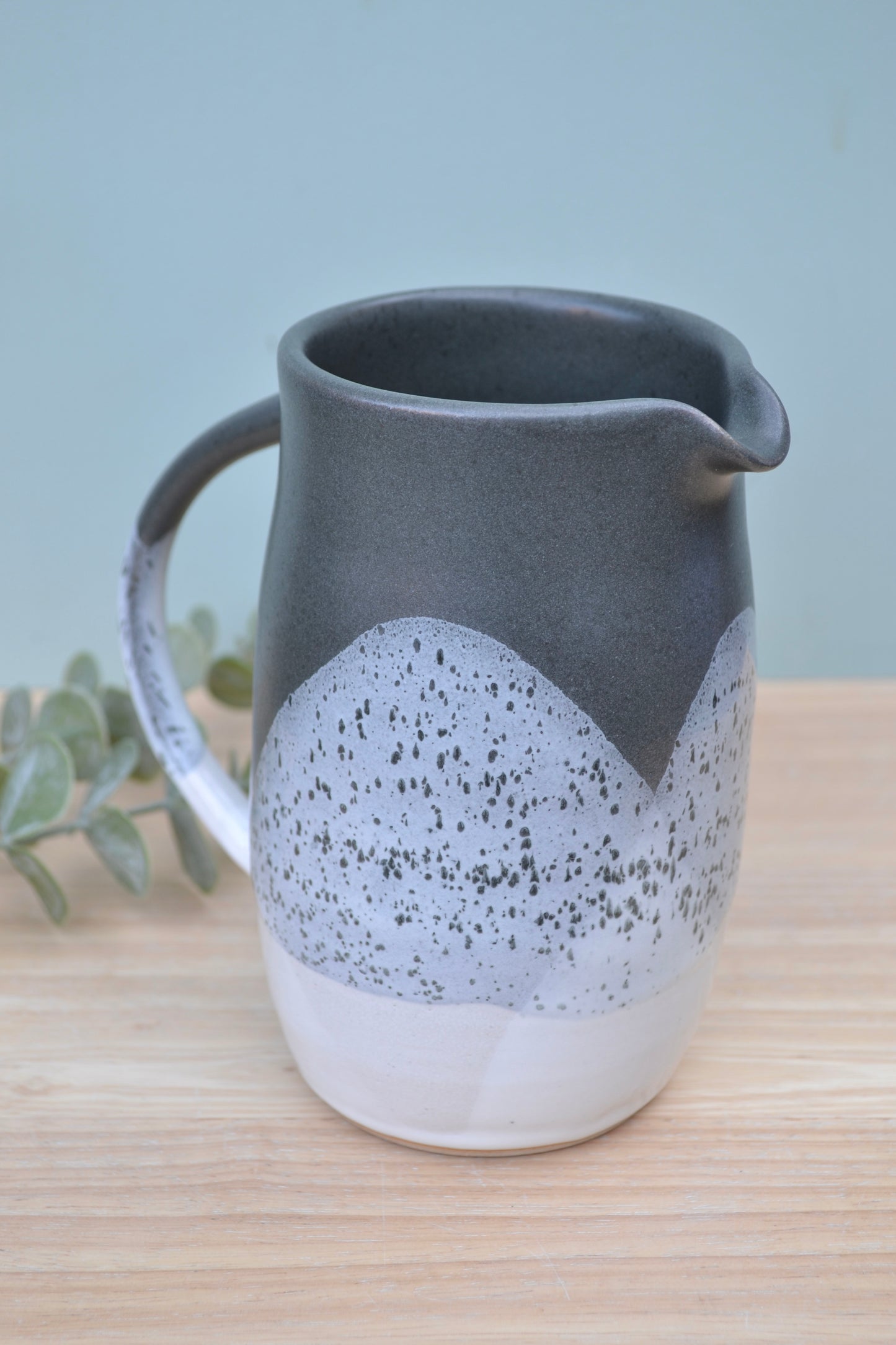 1 Pint Jug- Charcoal and White