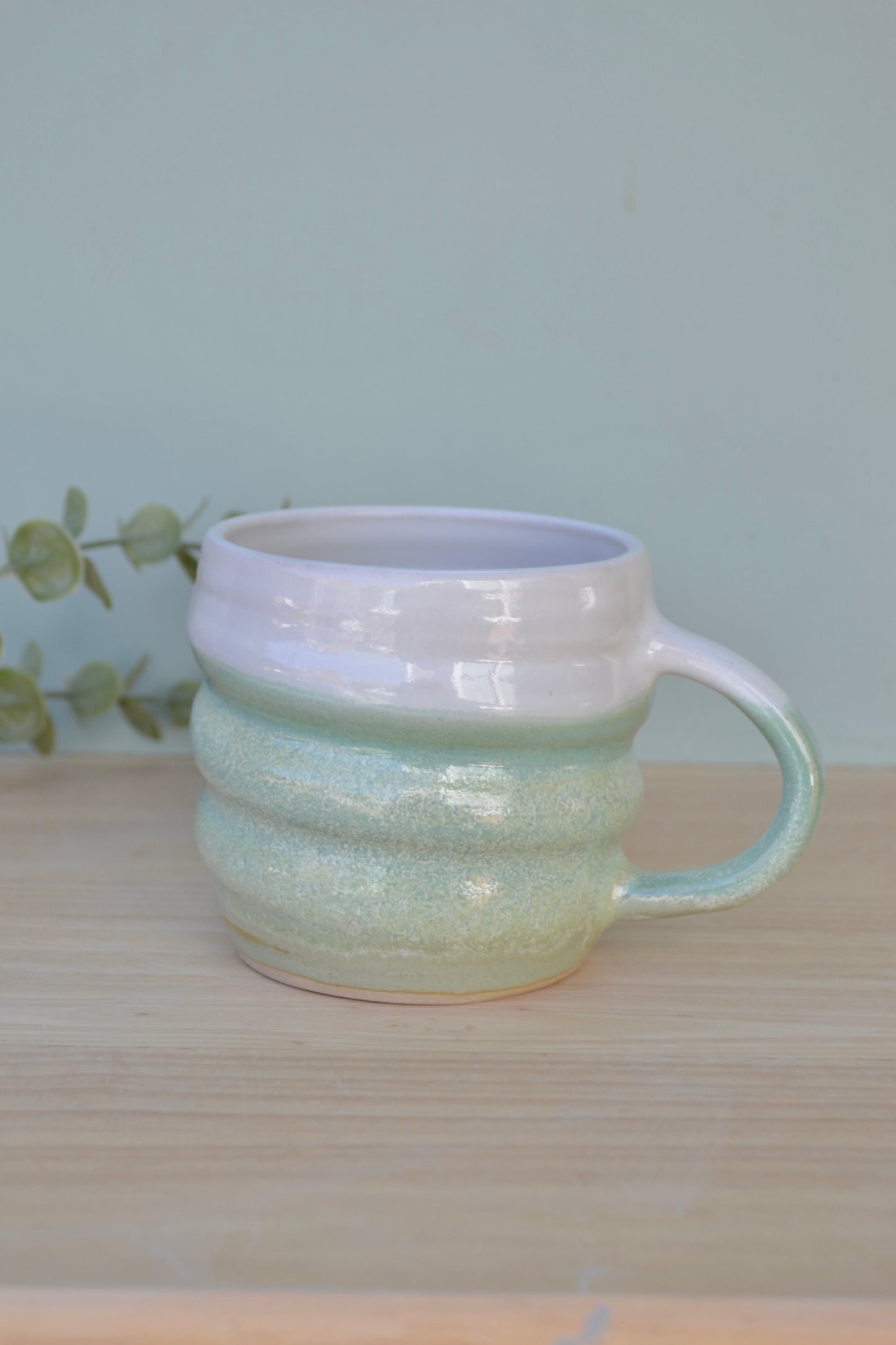Spiral Mug- Apple Blossom and White