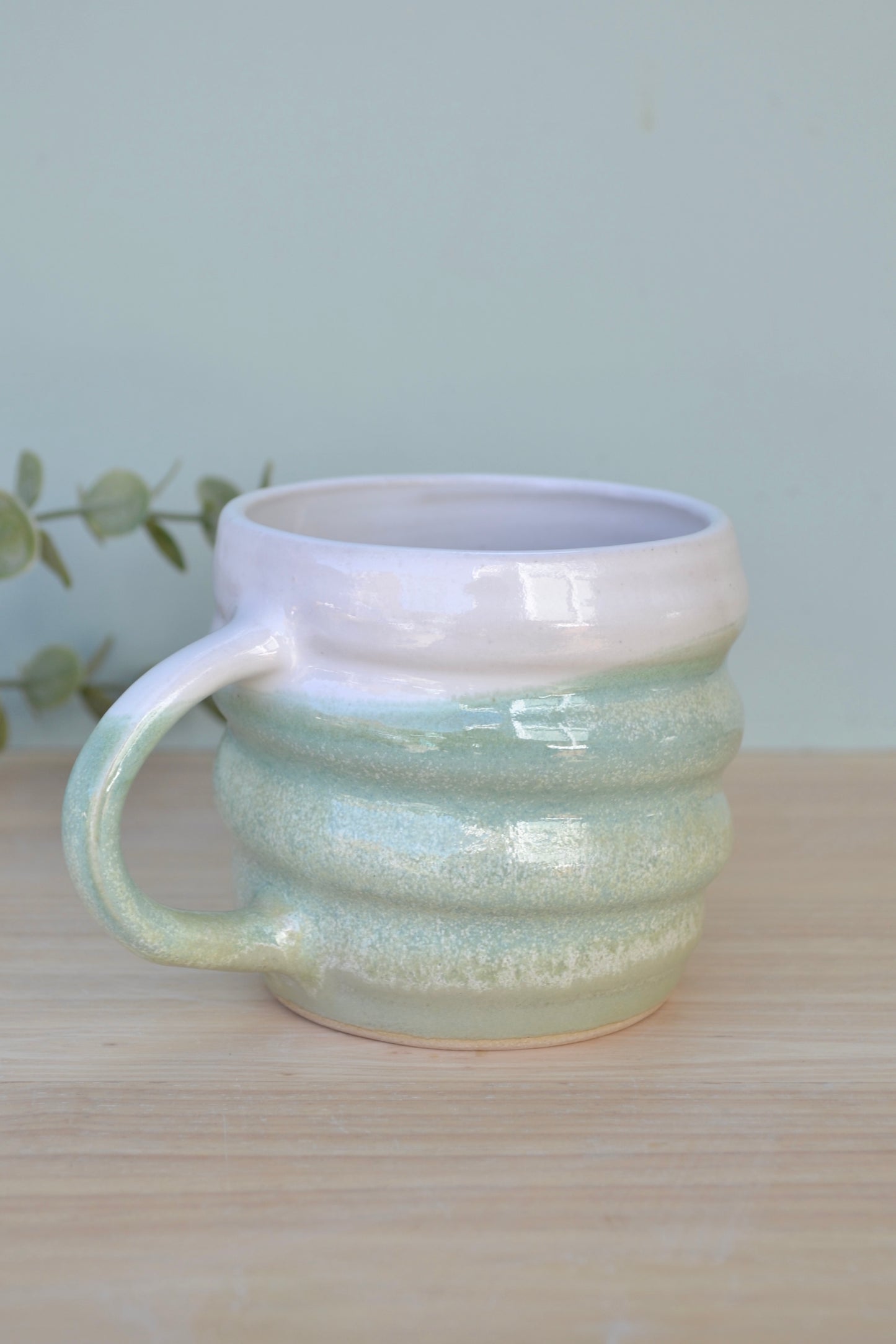 Spiral Mug- Apple Blossom and White