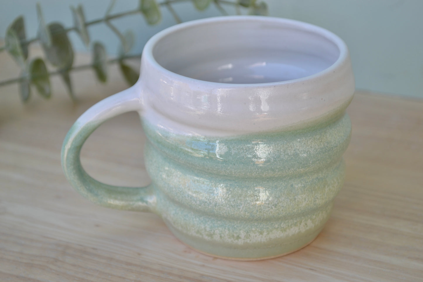 Spiral Mug- Apple Blossom and White