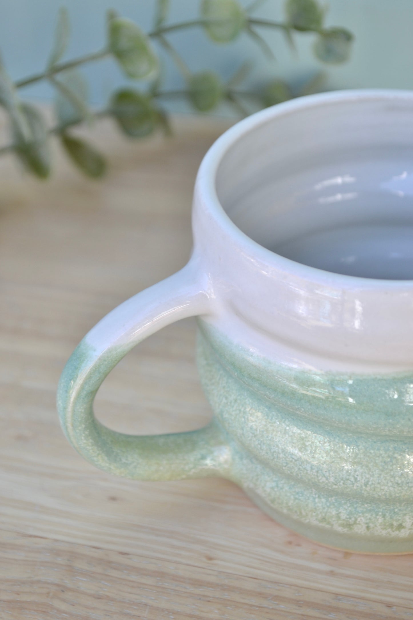 Spiral Mug- Apple Blossom and White