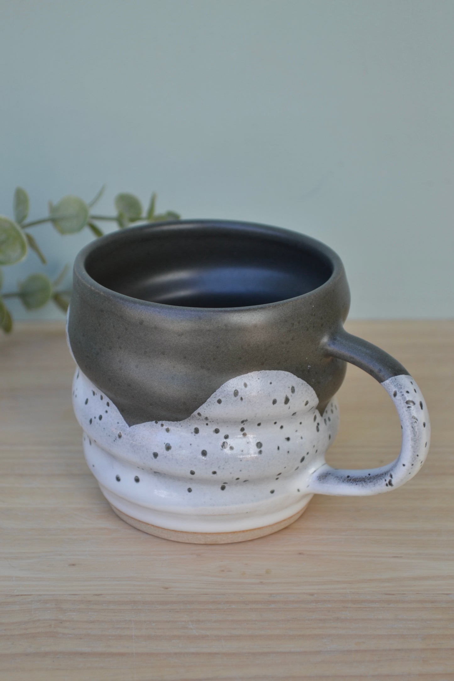 Spiral Mug- Charcoal and White