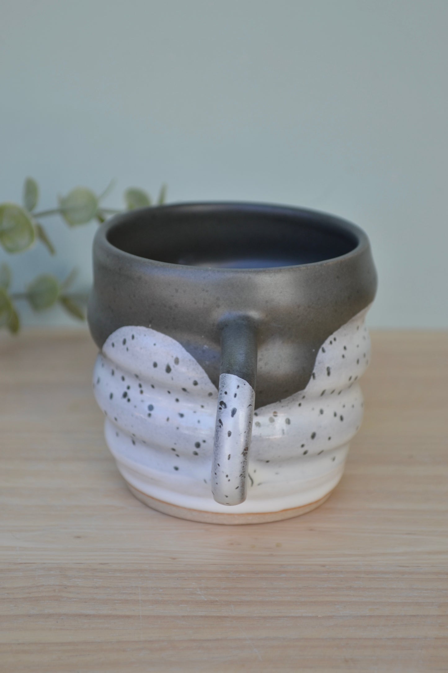 Spiral Mug- Charcoal and White
