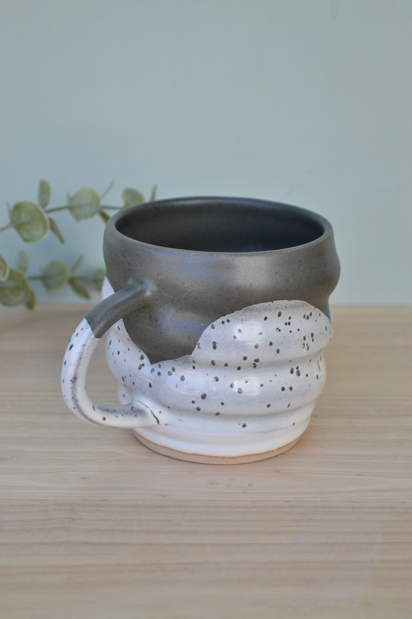 Spiral Mug- Charcoal and White