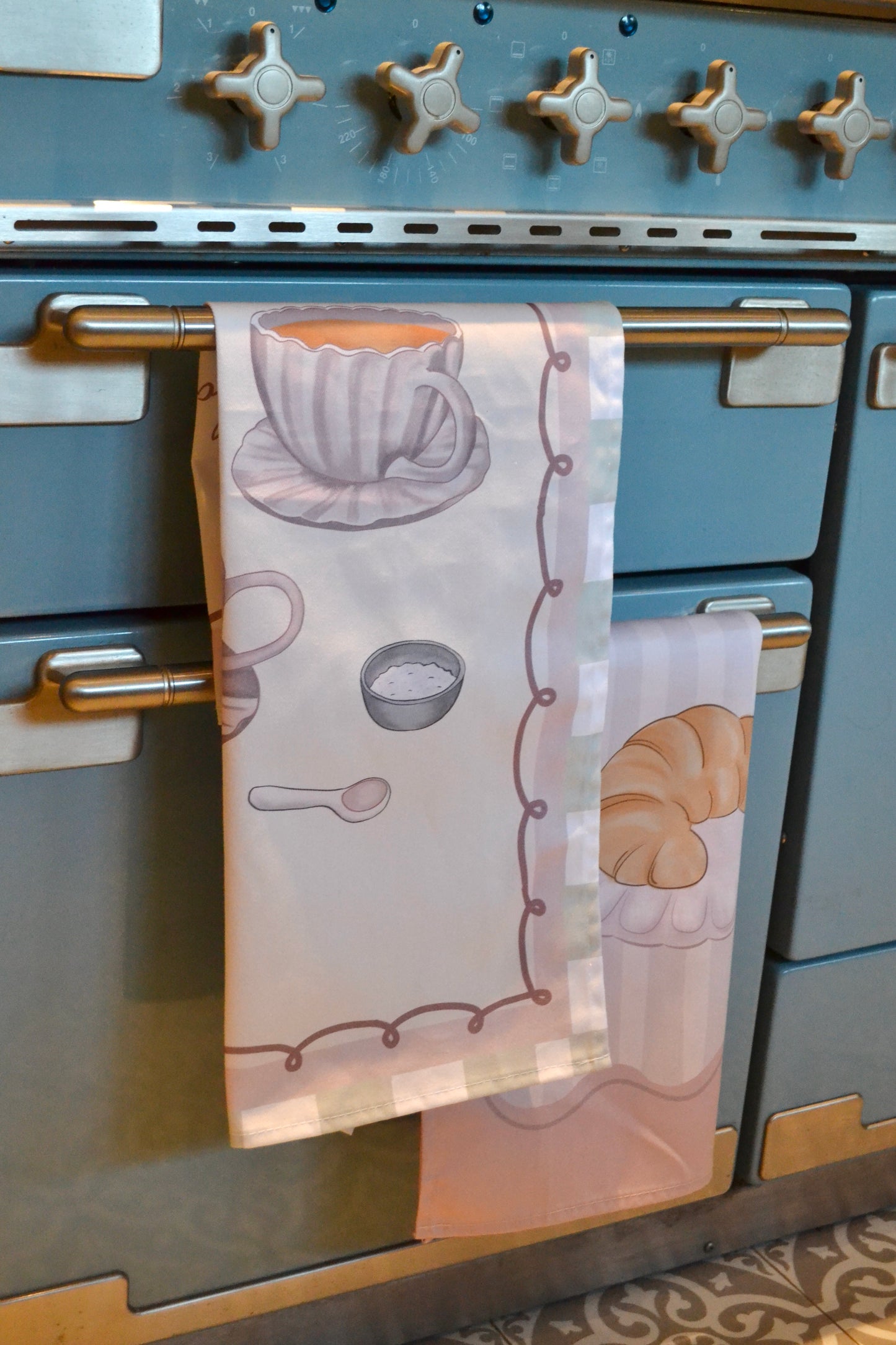 'Coffee & Croissant' Tea Towel