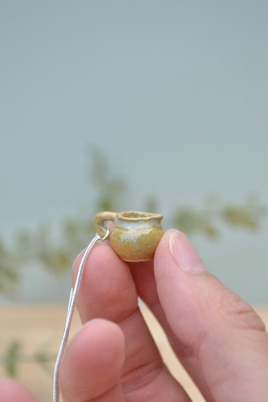 Tiny hand-thrown ceramic jug necklace