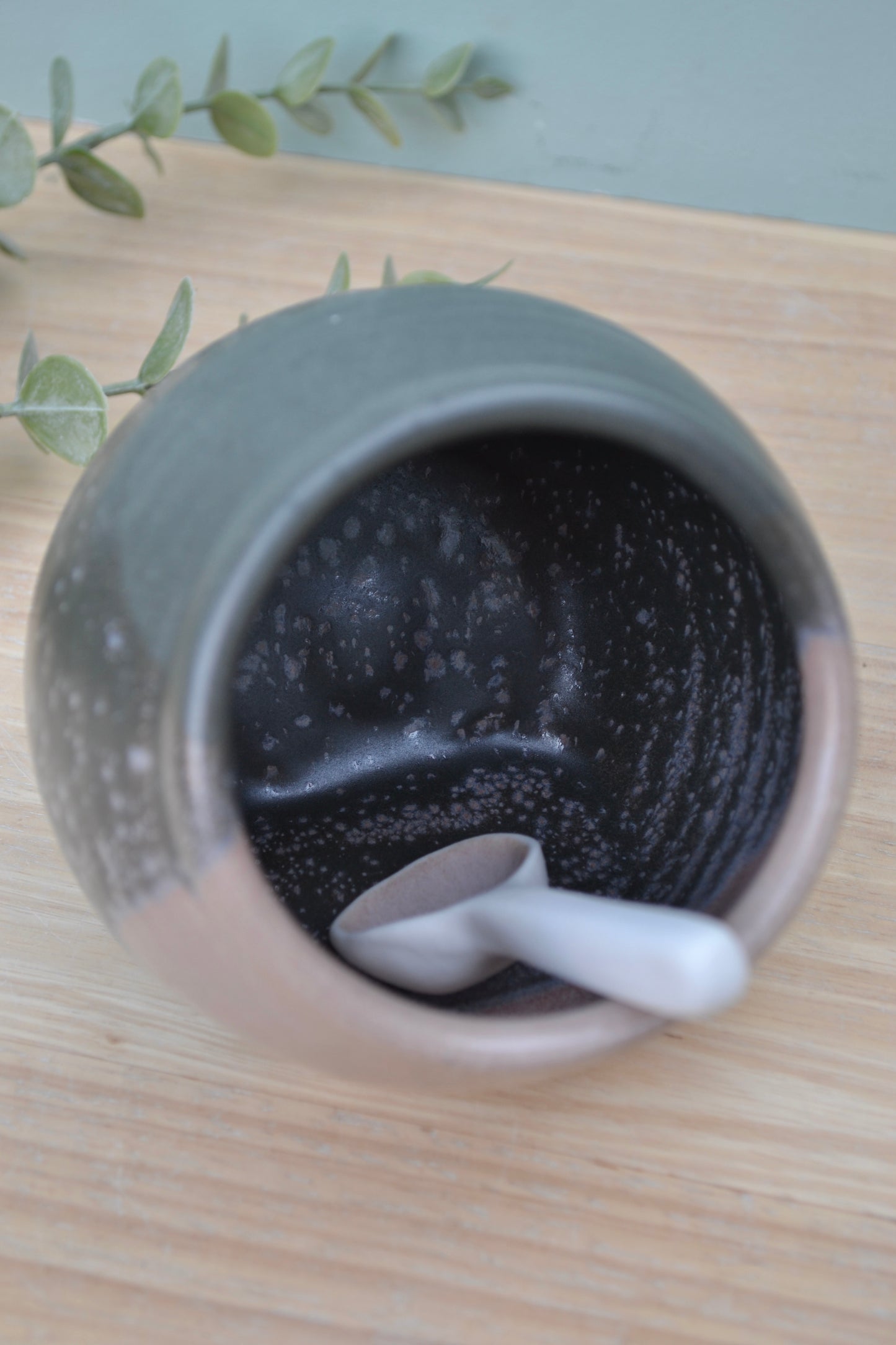 Salt Pig and Spoon Set- Charcoal Blush
