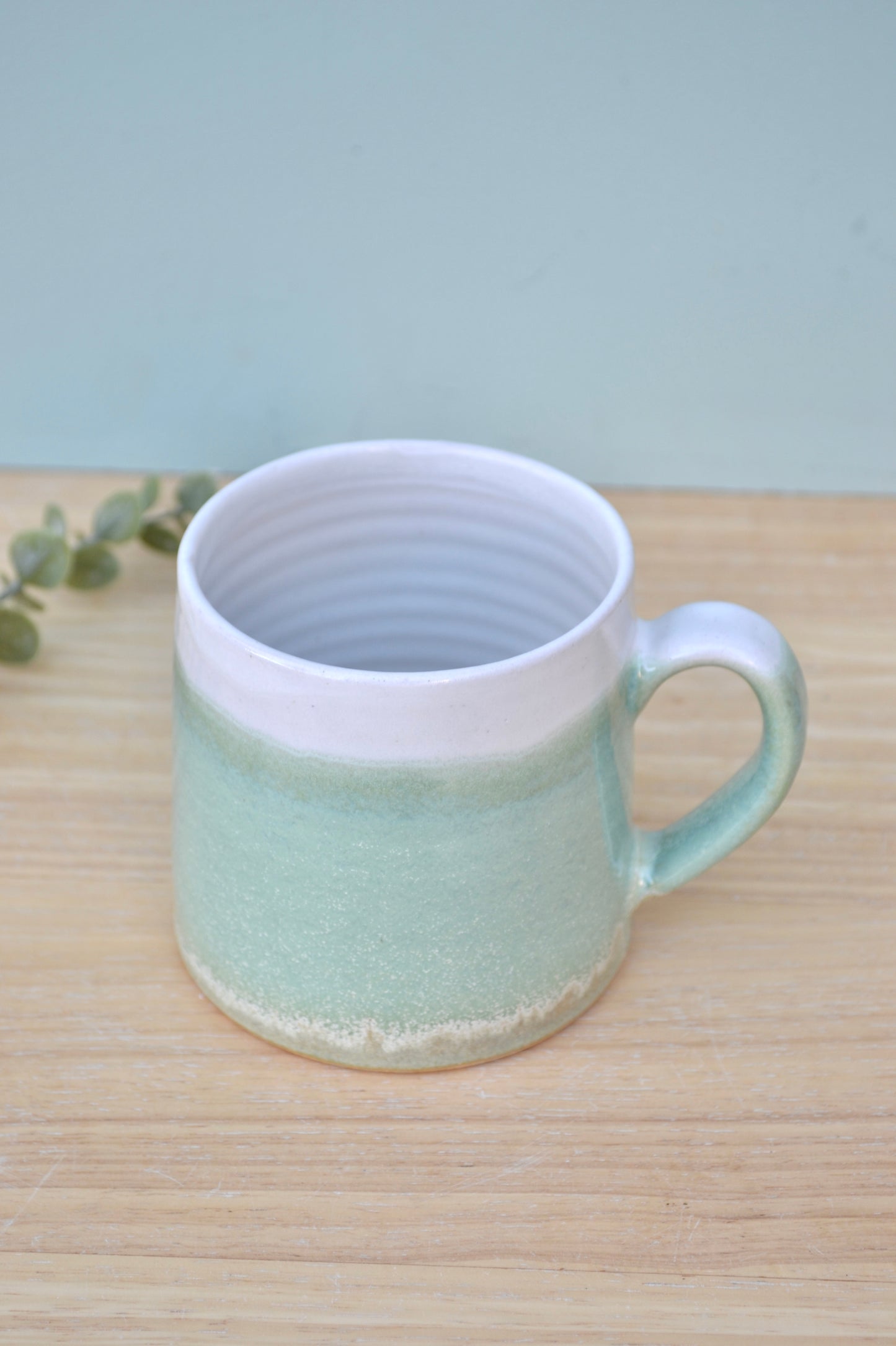 Mug- green and white