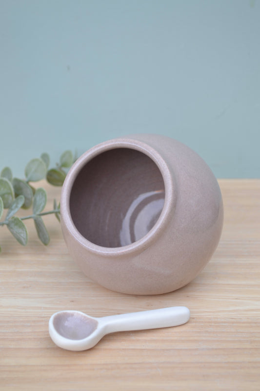 Salt Pig and Spoon Set- Dusty Pink