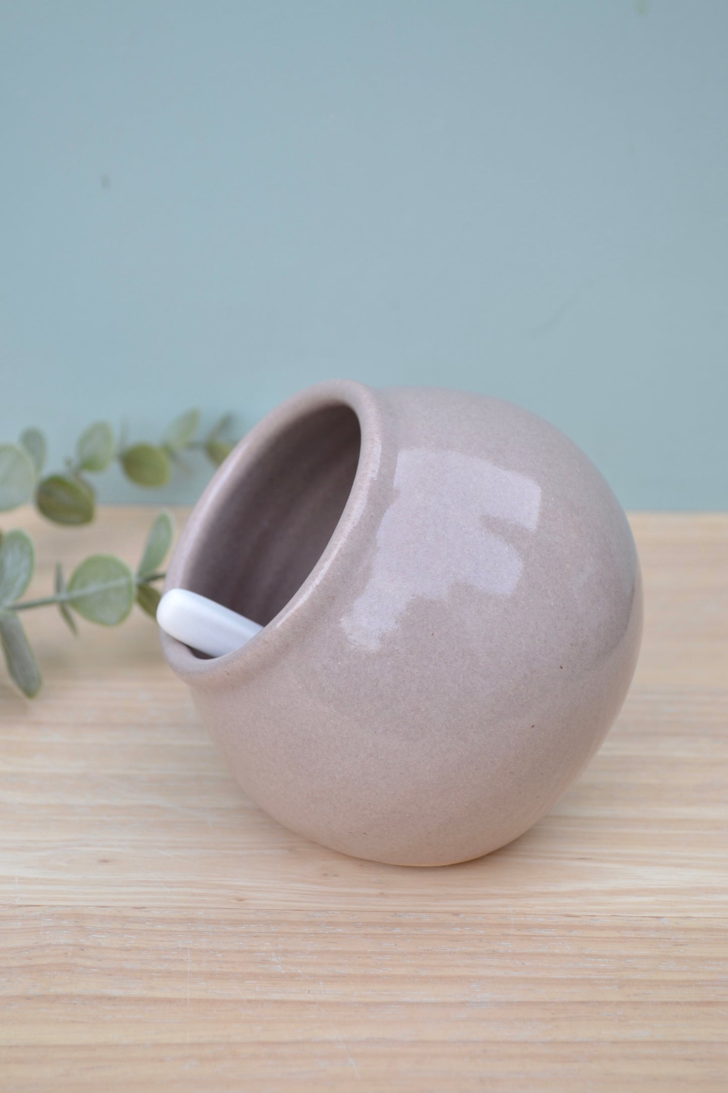 Salt Pig and Spoon Set- Dusty Pink