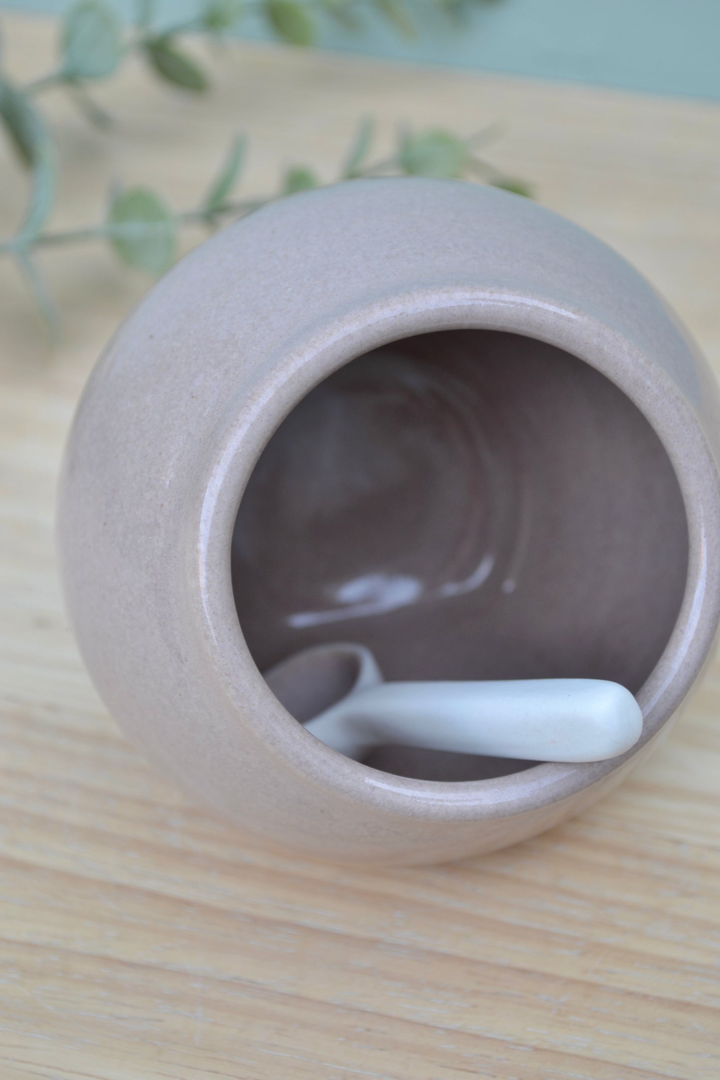 Salt Pig and Spoon Set- Dusty Pink