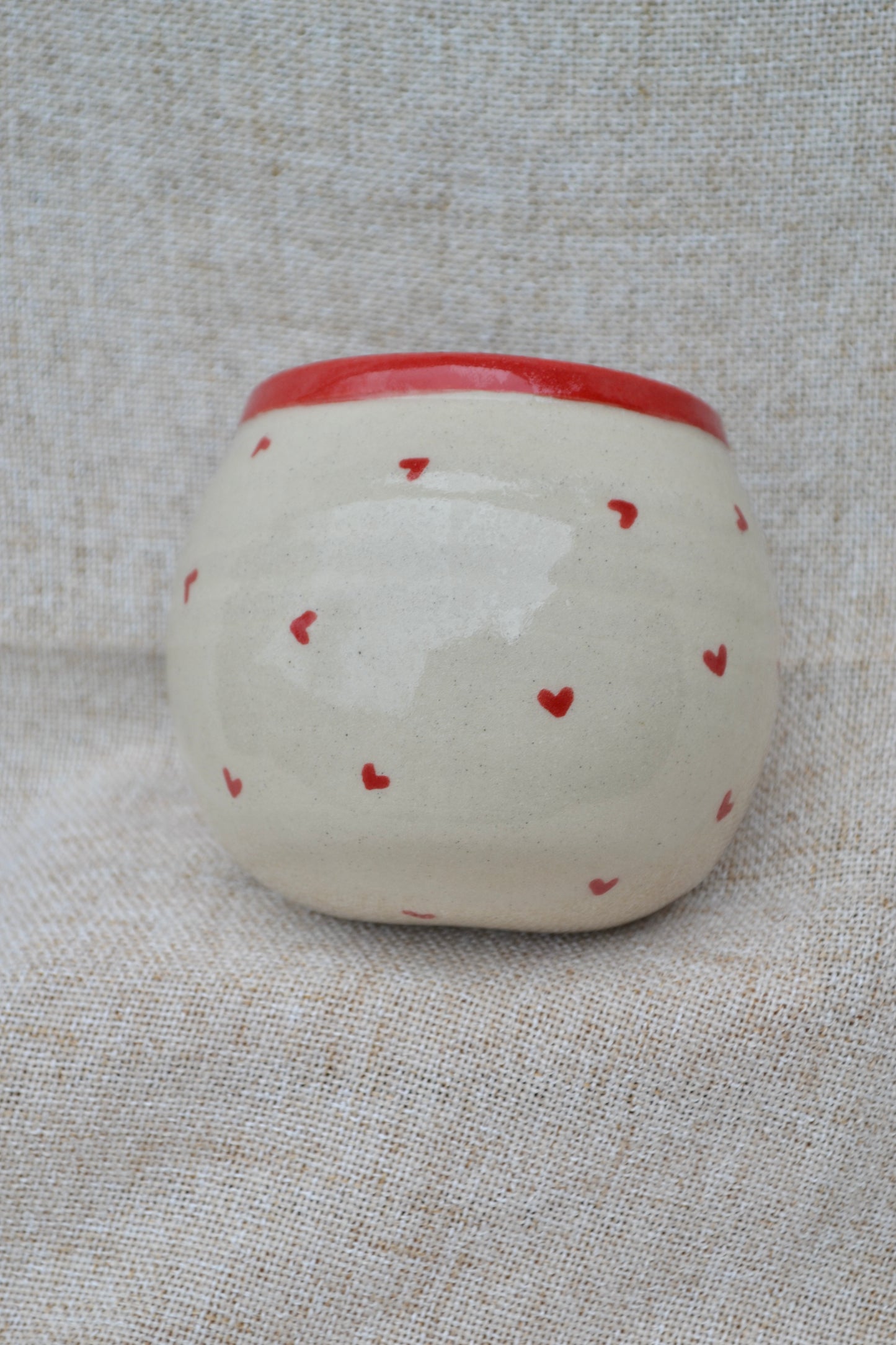 *Pre-Order* Salt Pig and Spoon Set- Red Hearts