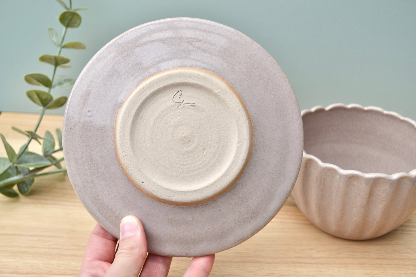 Dusty Pink Tea Cup and Saucer