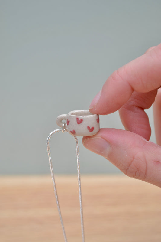 Mini Mug Necklace- Hearts