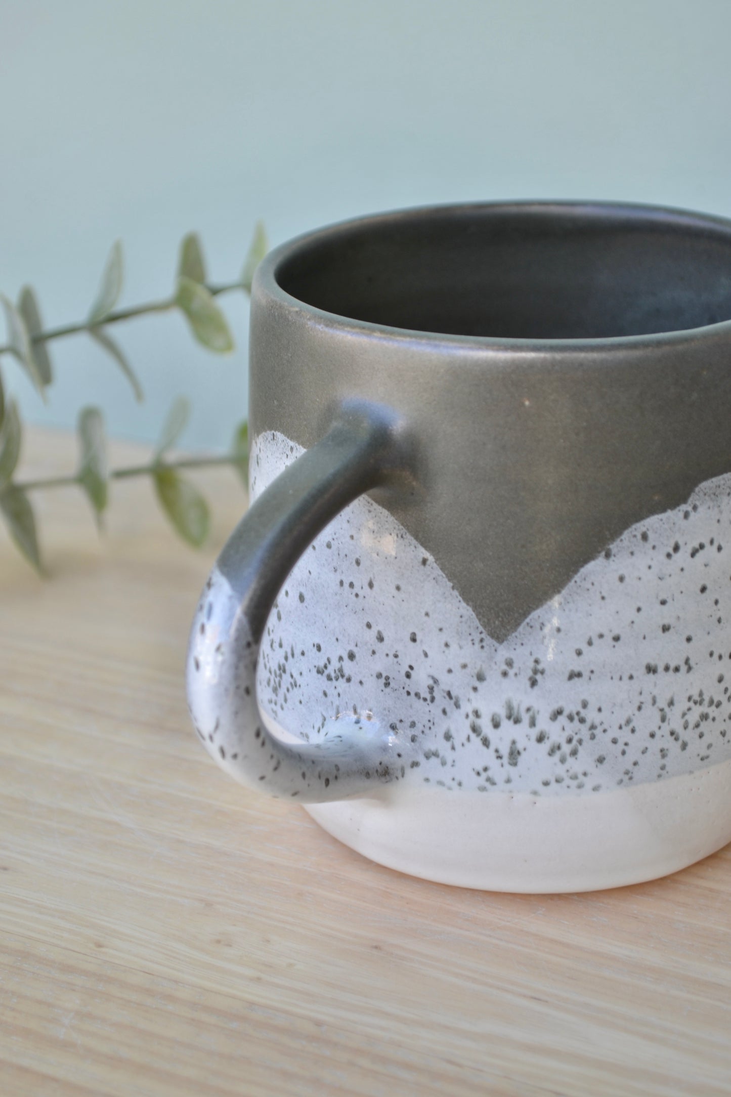 Mug- Charcoal and White