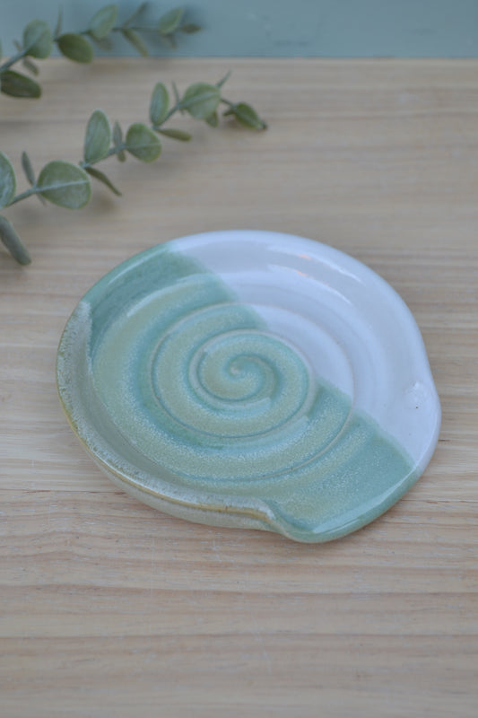 Spoon Rest- Apple Blossom and White