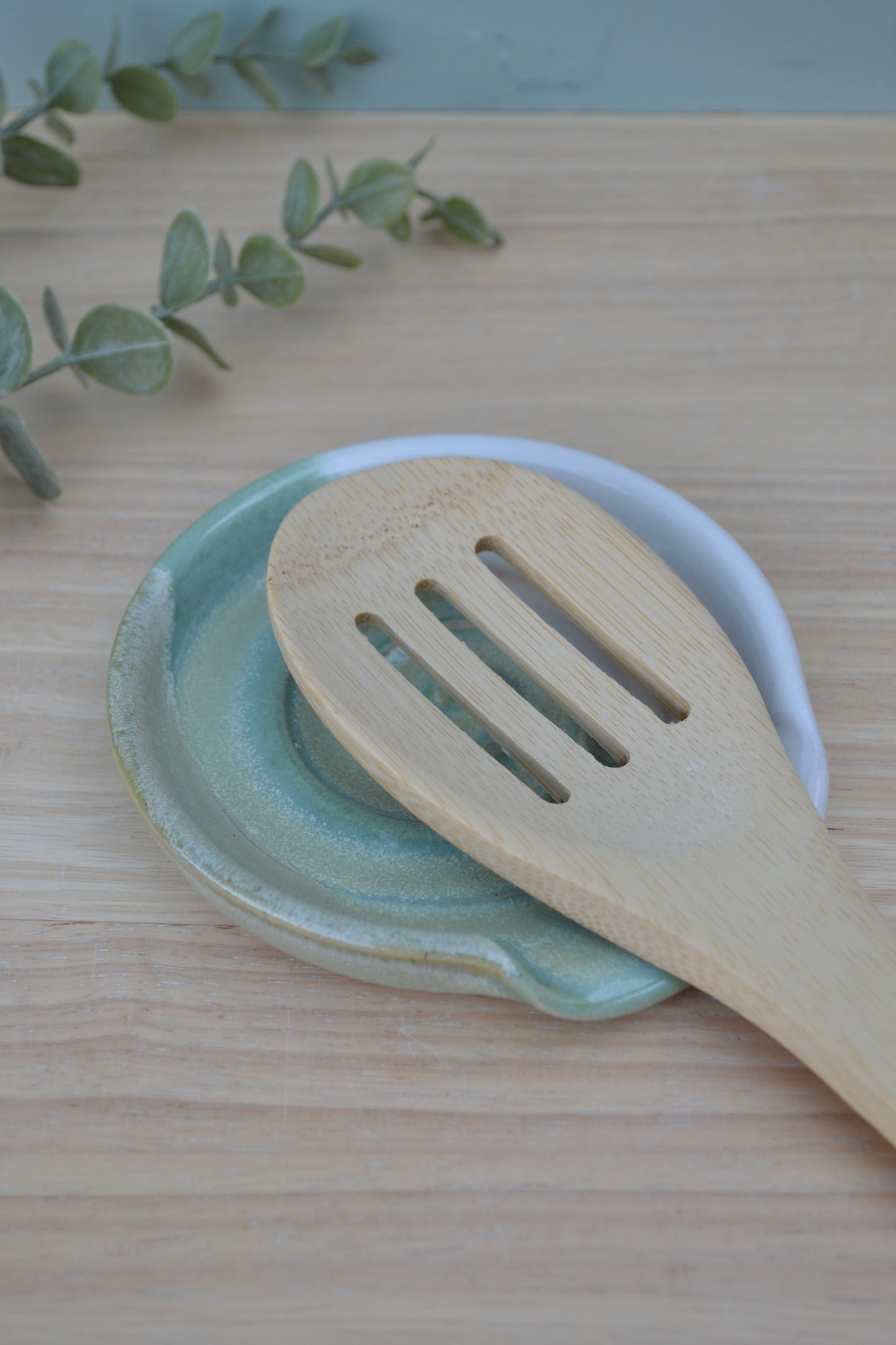 Spoon Rest- Apple Blossom and White