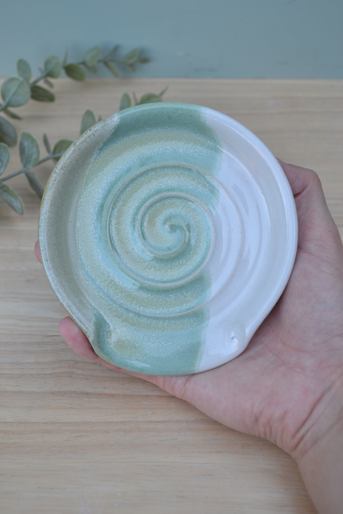 Spoon Rest- Apple Blossom and White