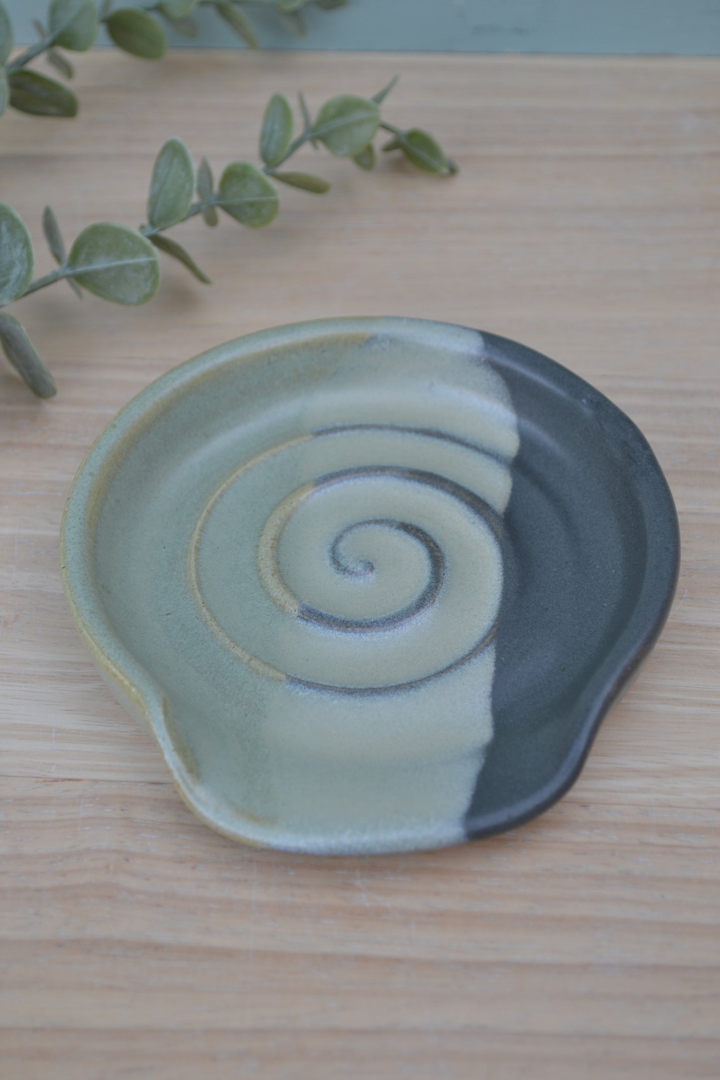 Spoon Rest- Charcoal and Apple Blossom