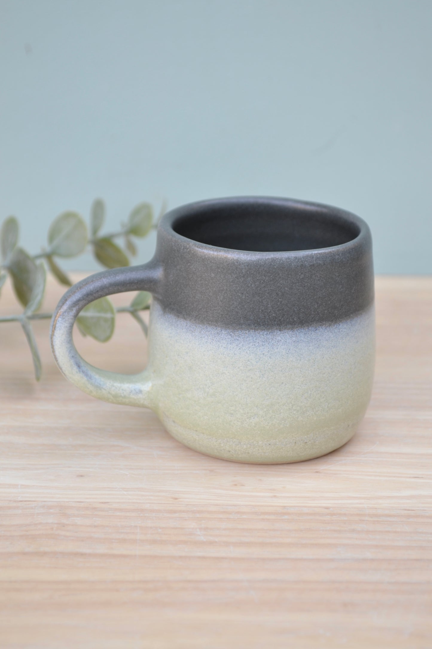 Espresso Cup- Charcoal and Apple Blossom
