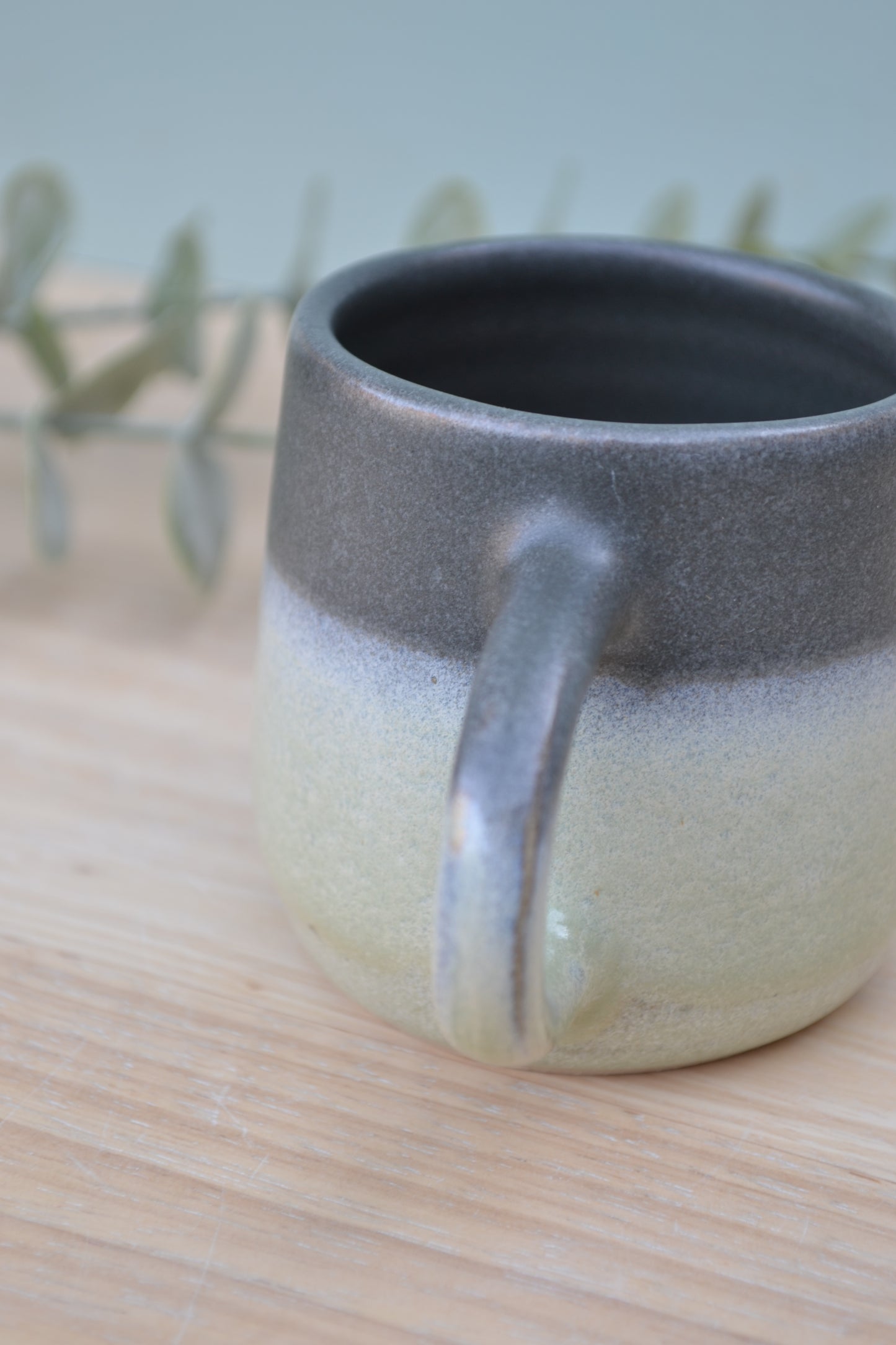 Espresso Cup- Charcoal and Apple Blossom