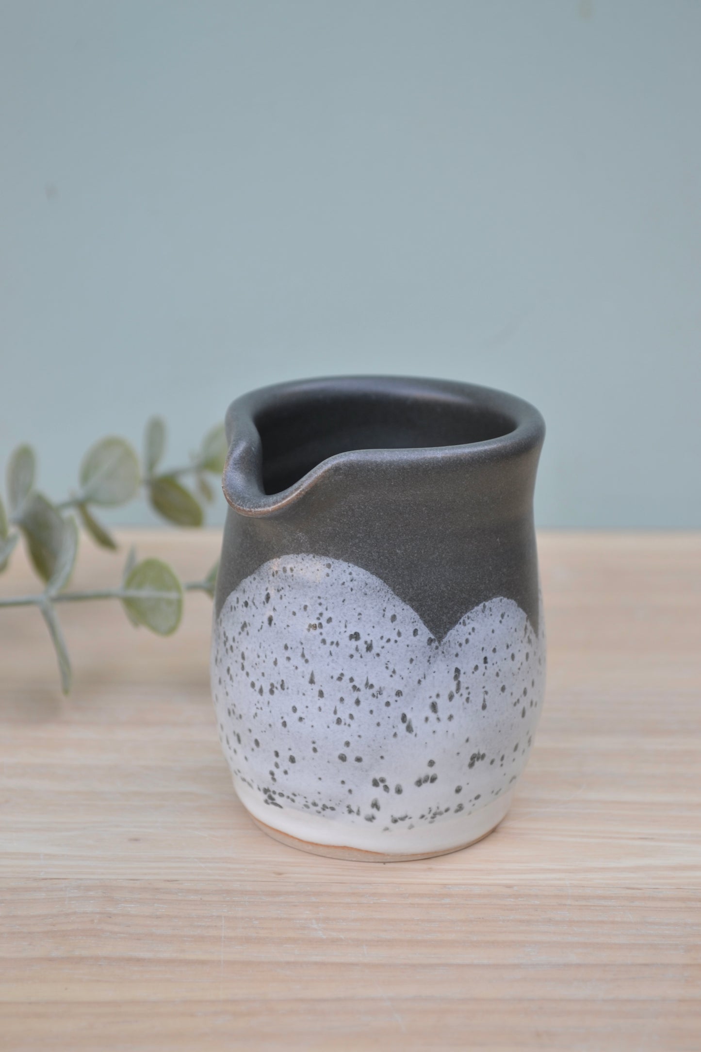 Milk Jug- Charcoal and White