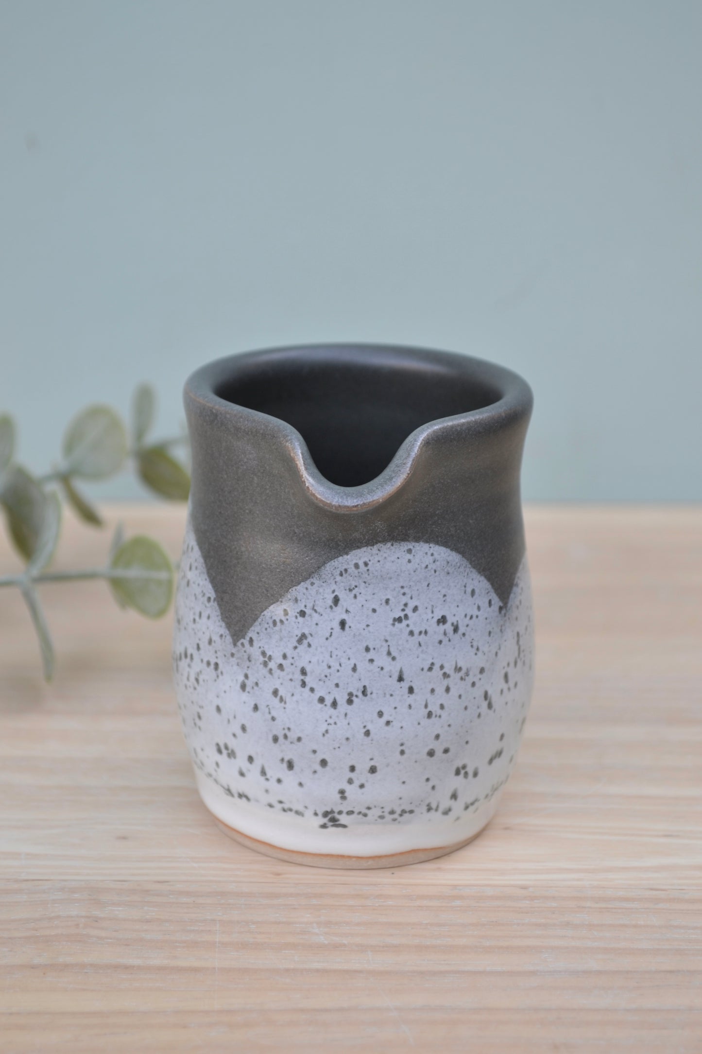 Milk Jug- Charcoal and White