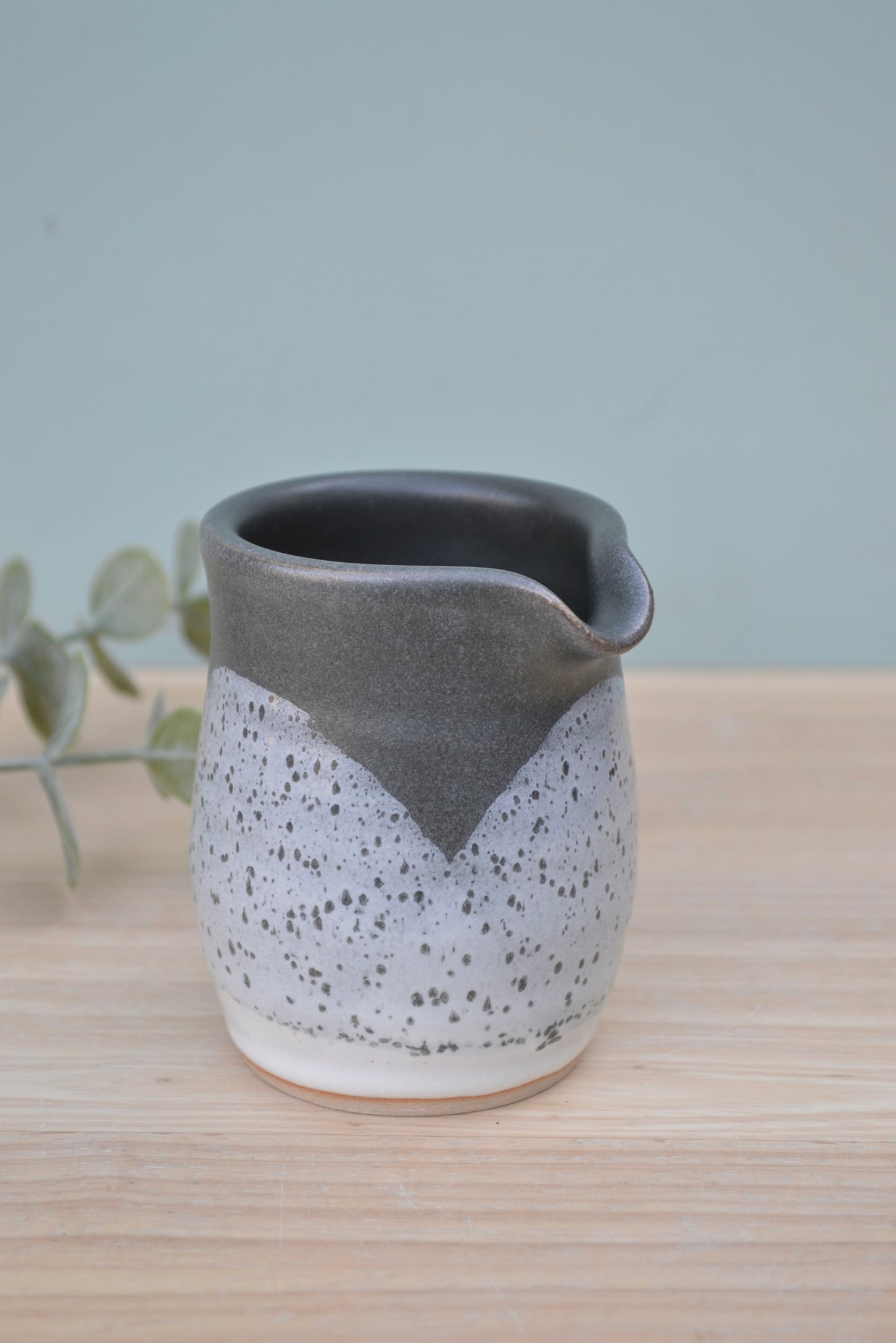 Milk Jug- Charcoal and White