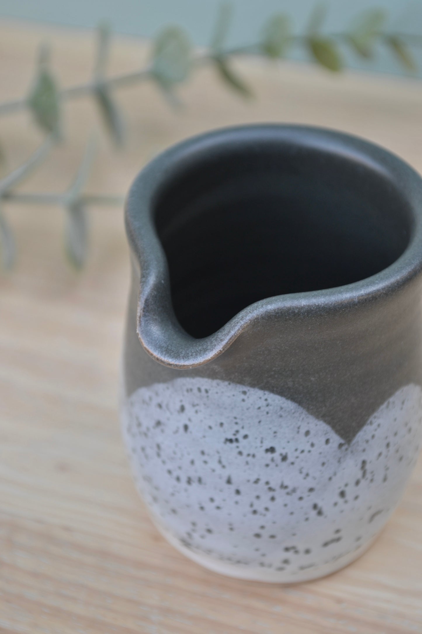 Milk Jug- Charcoal and White