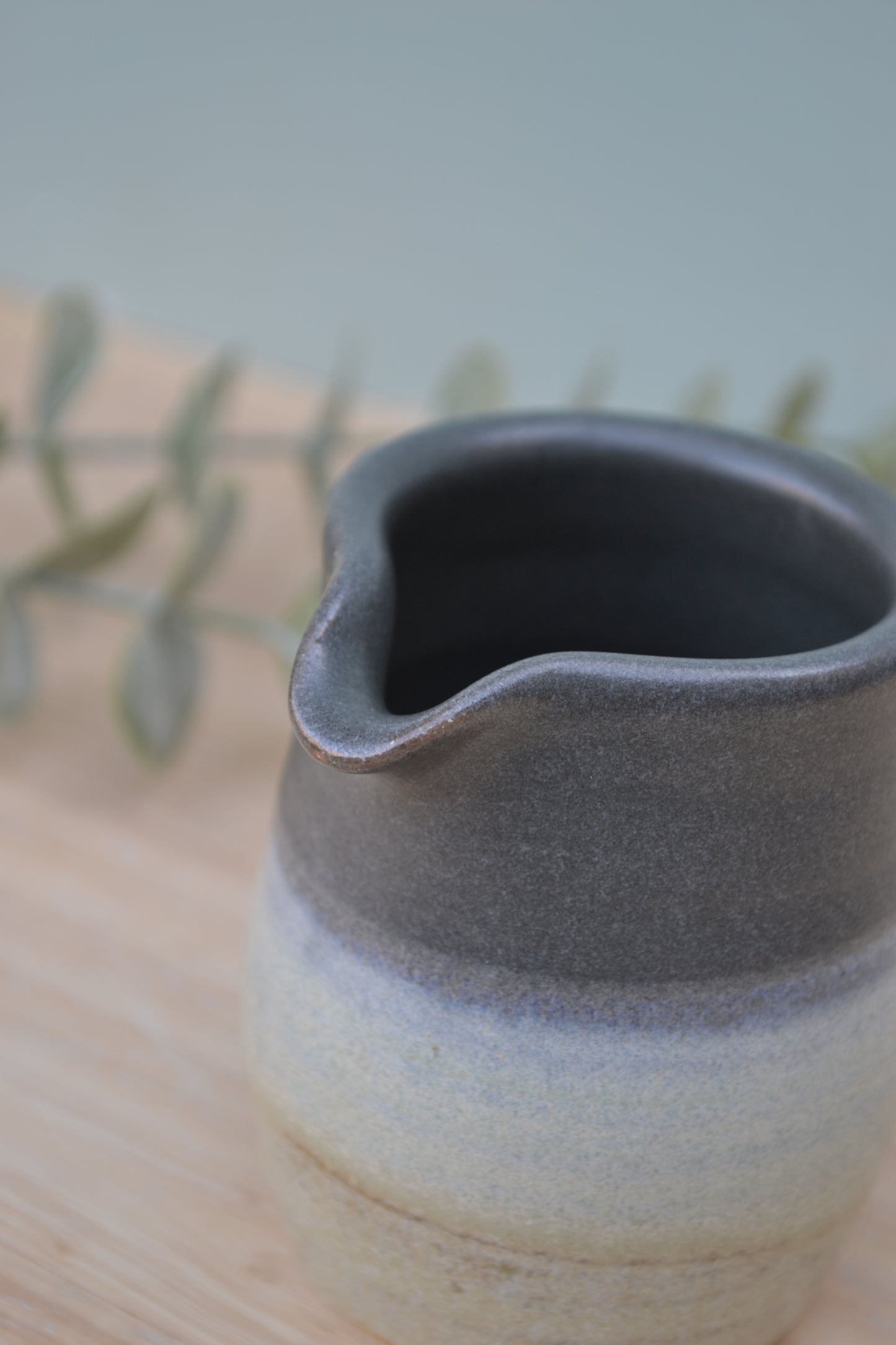 Milk Jug- Charcoal and Apple Blossom