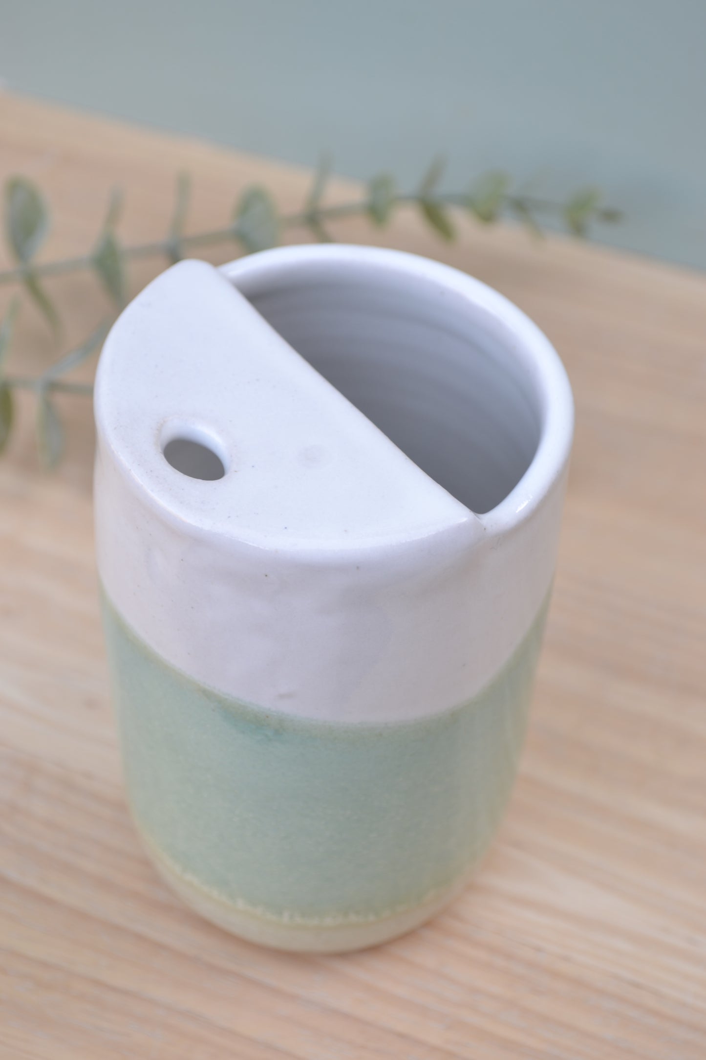 Travel Cup- Apple Blossom and White