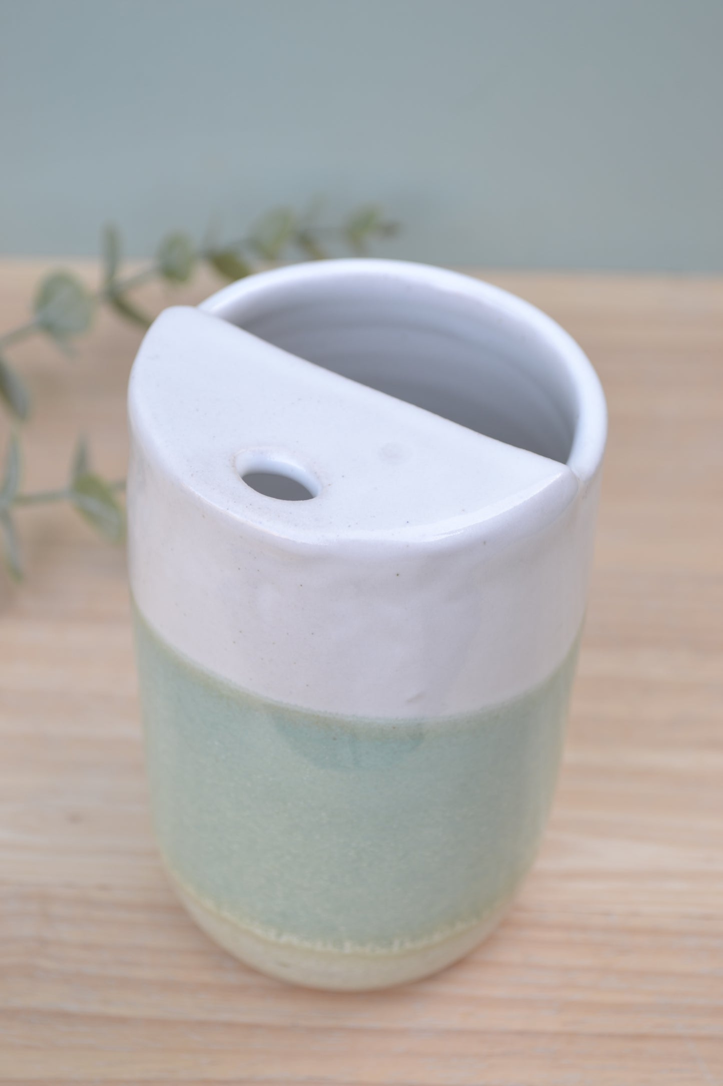 Travel Cup- Apple Blossom and White
