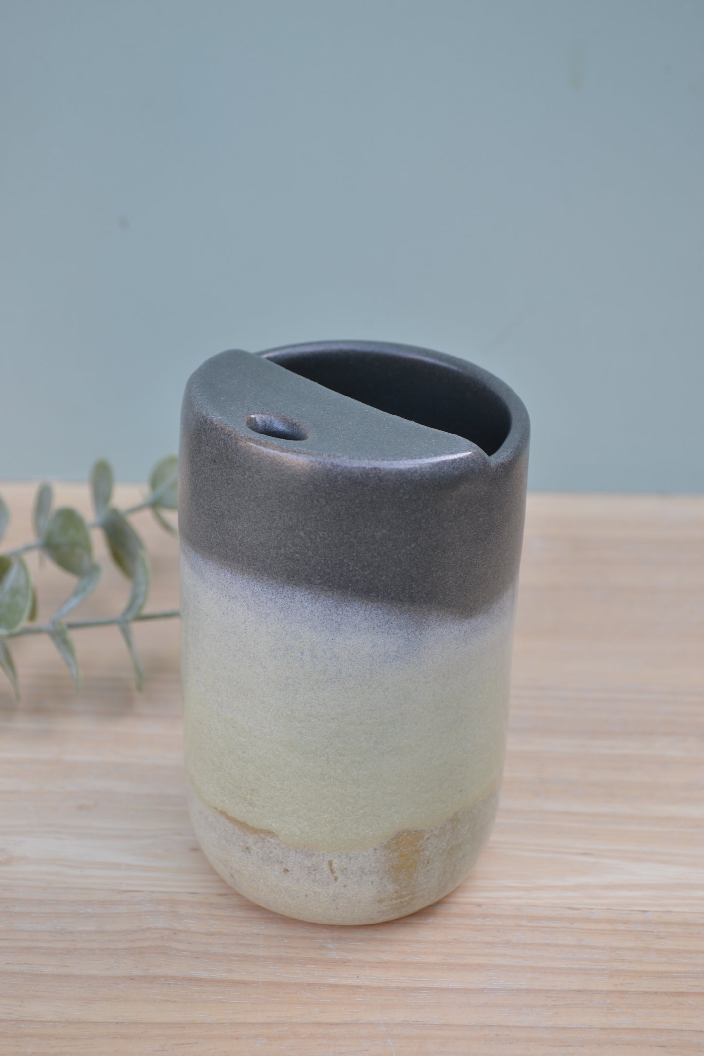 Travel Cup- Charcoal and Apple Blossom