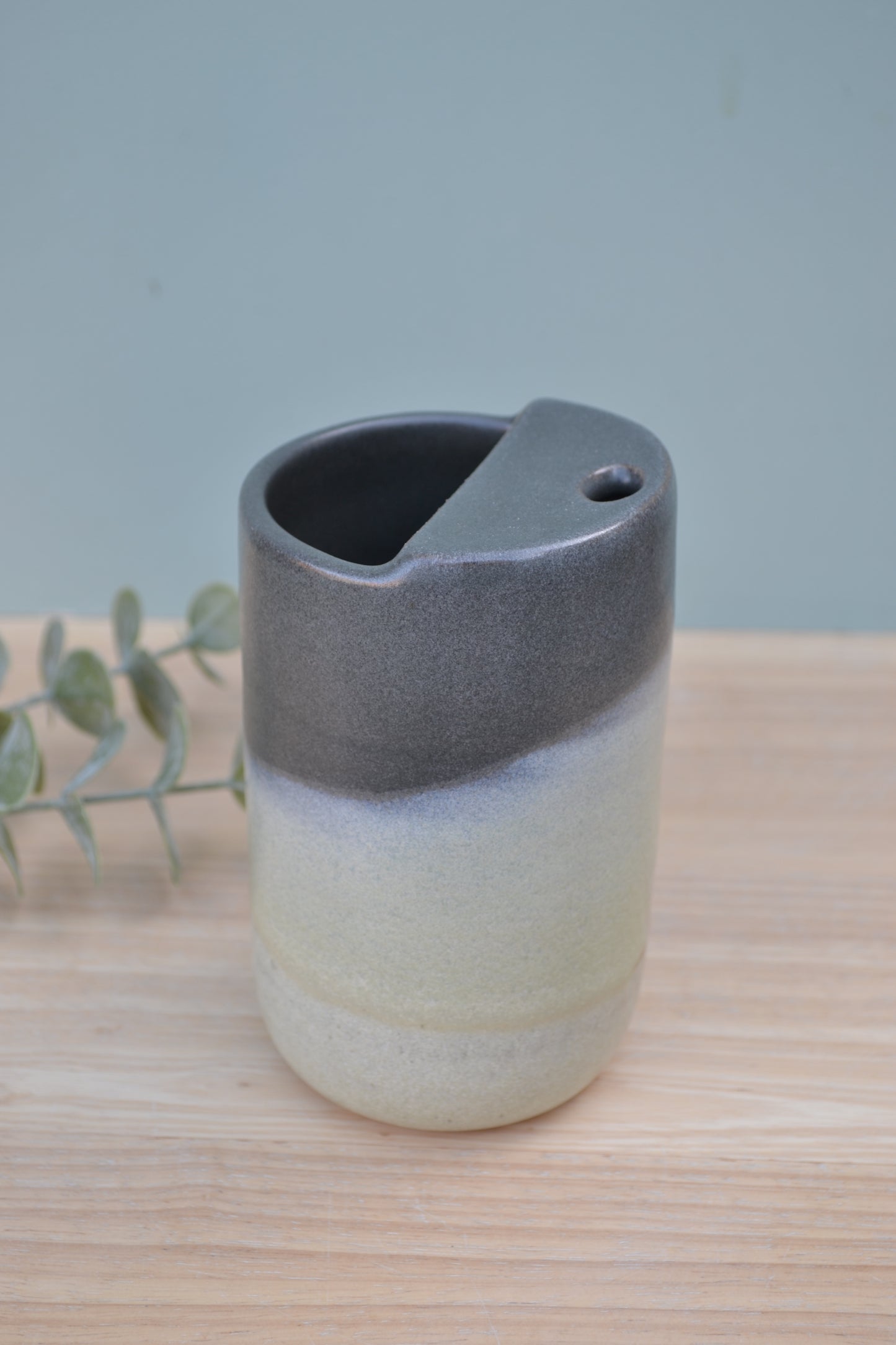 Travel Cup- Charcoal and Apple Blossom