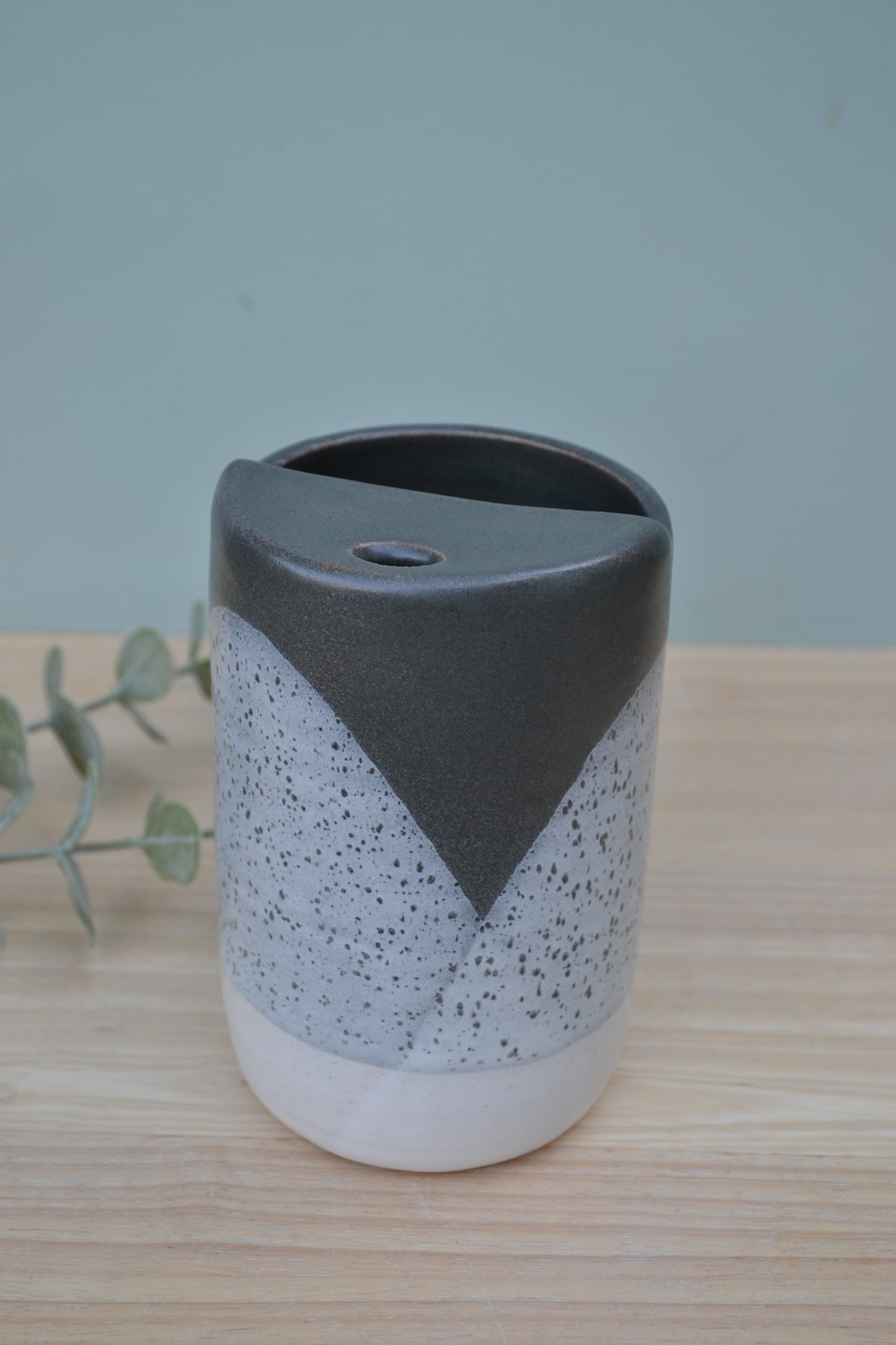 Travel Cup- Charcoal and White
