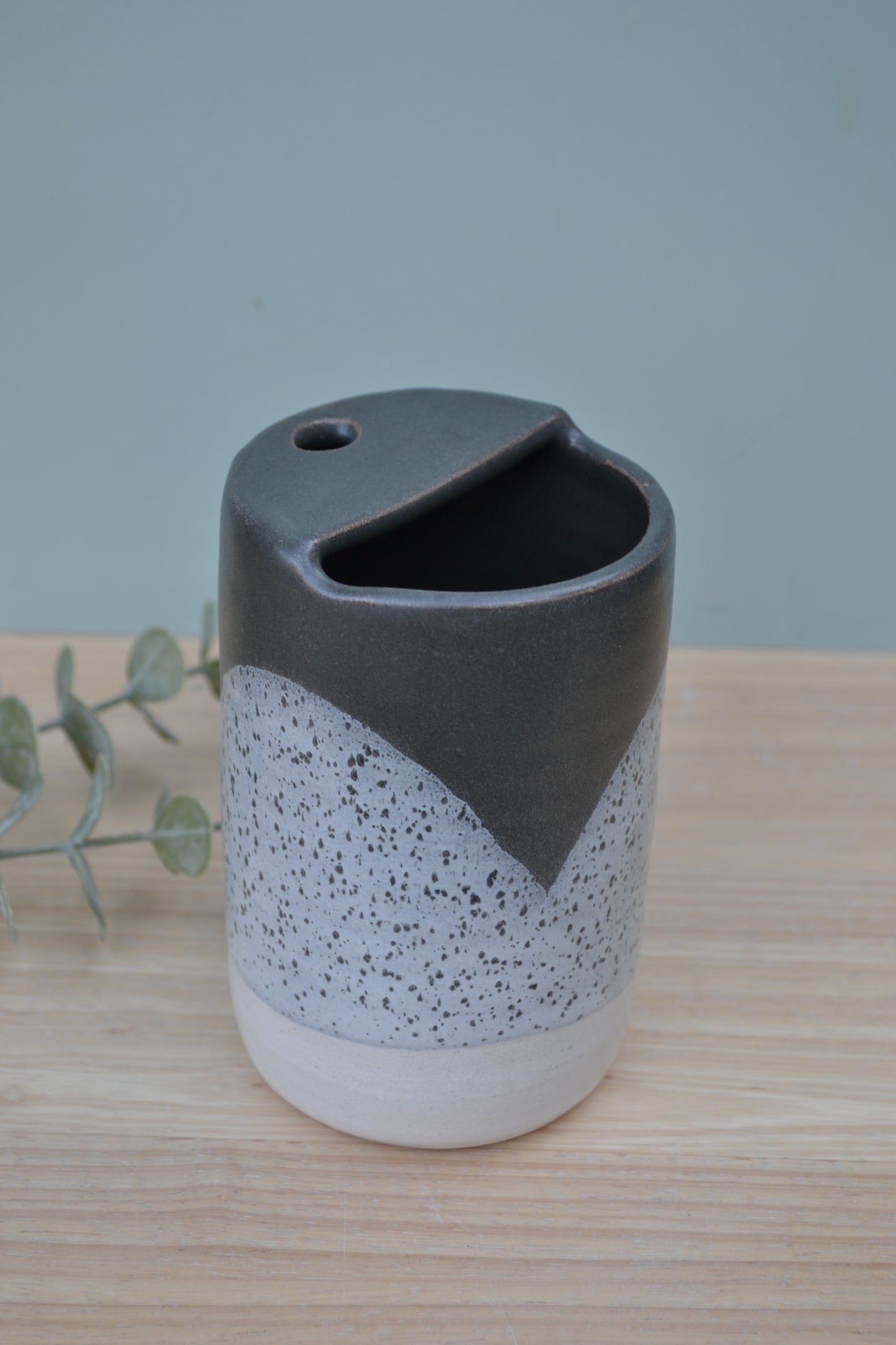 Travel Cup- Charcoal and White