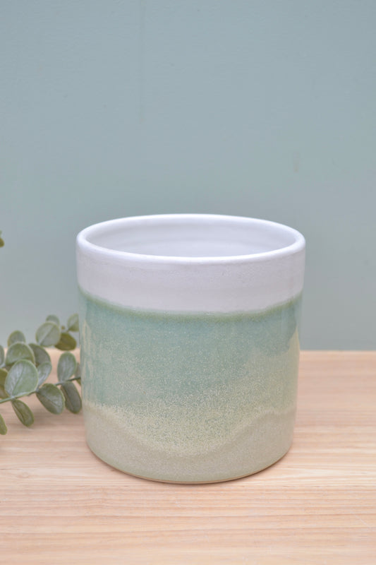 Plant Pot- Apple Blossom and White