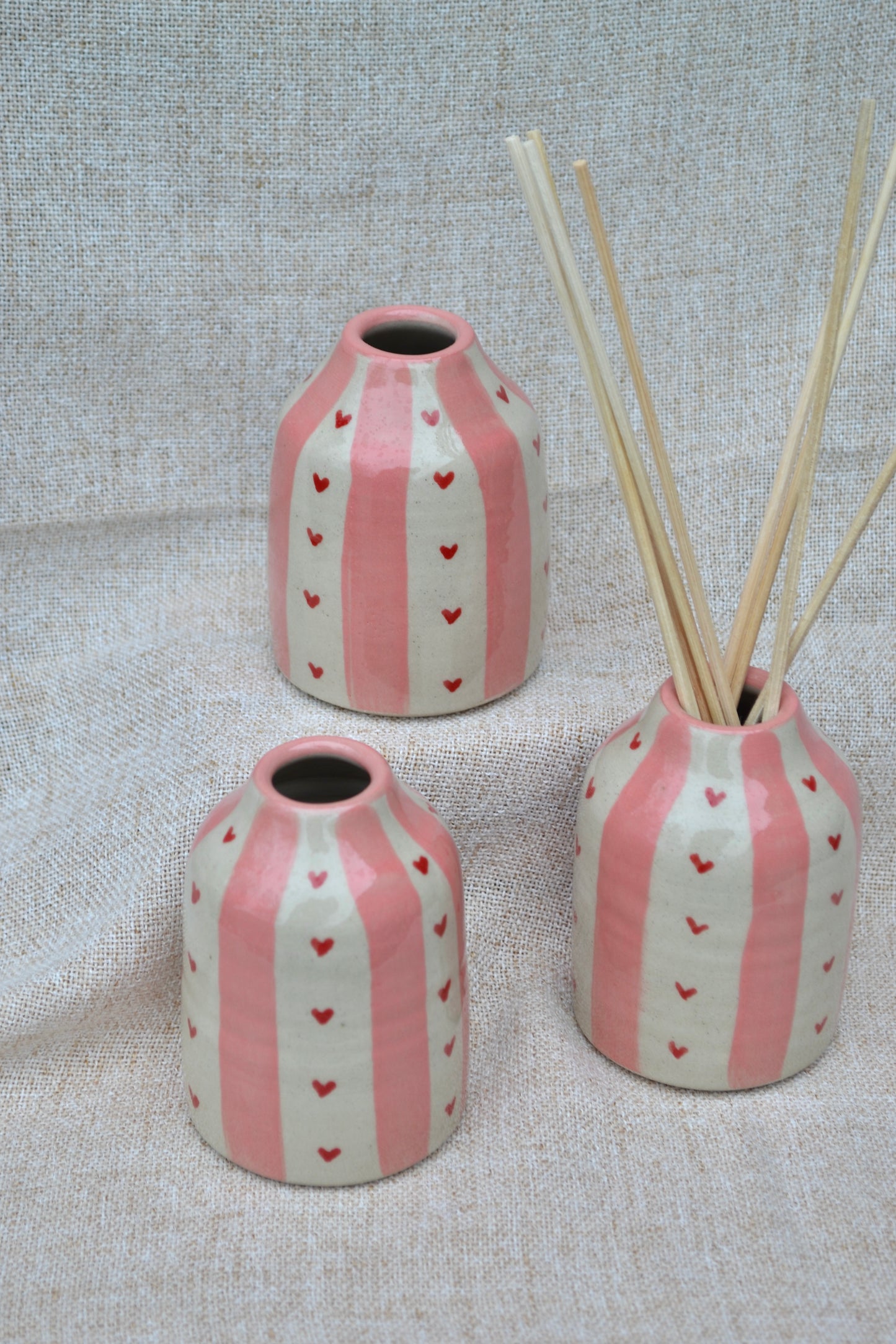 Diffuser Vase- Valentines Stripe