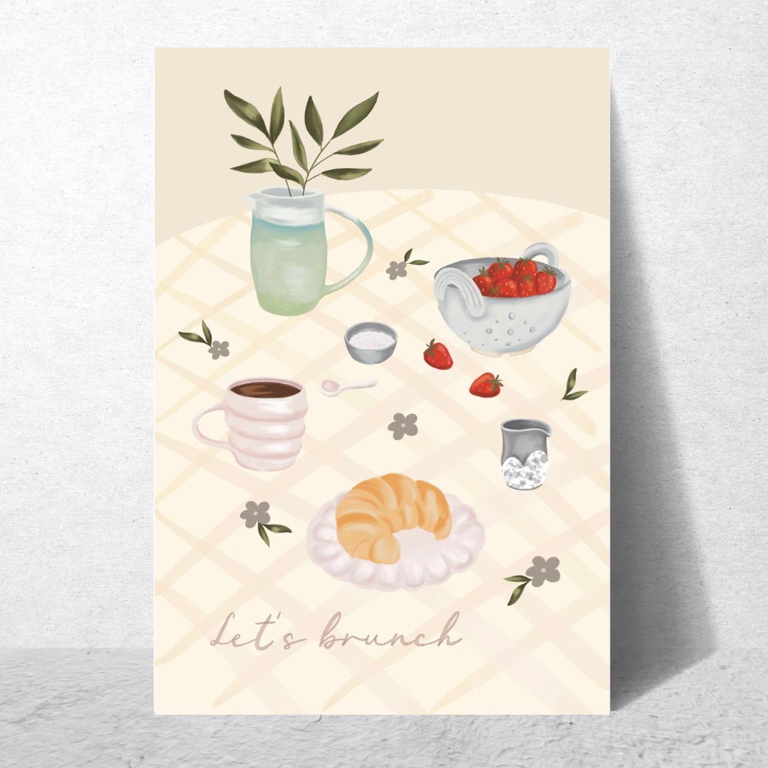 'Let's Brunch' Unframed Print