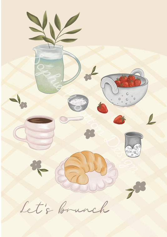 'Lets Brunch' Unframed Print