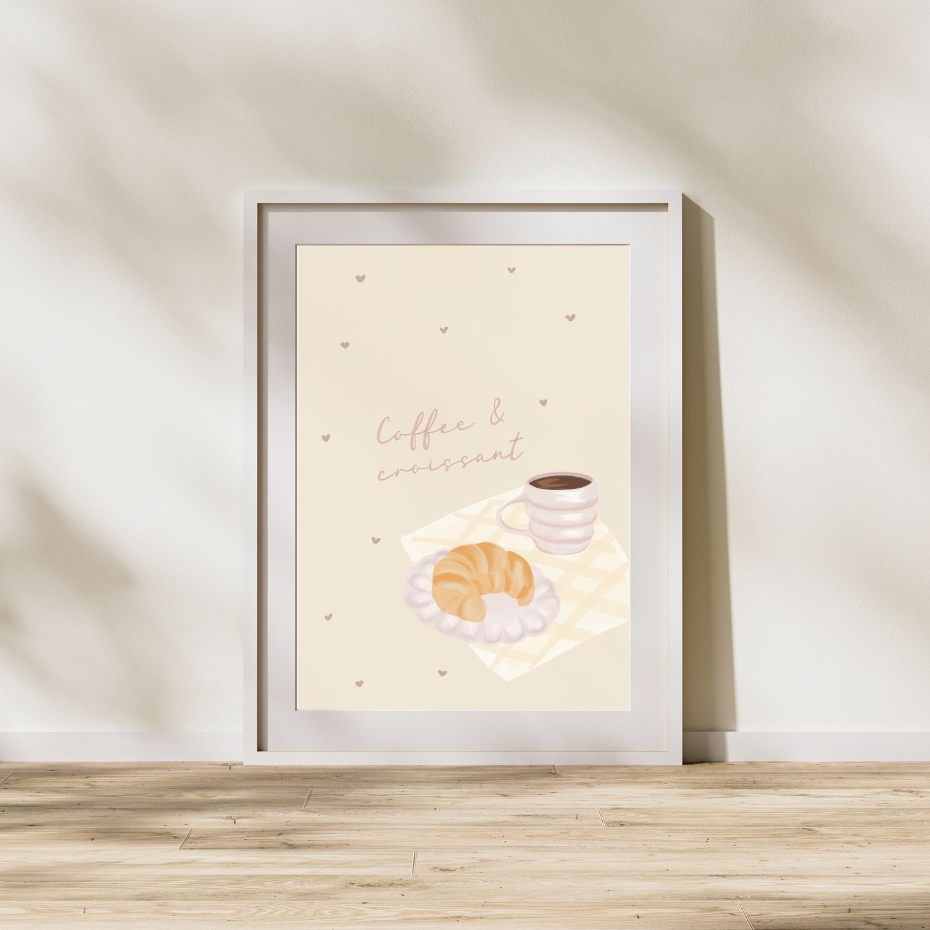 'Coffee & Croissant' Unframed Print
